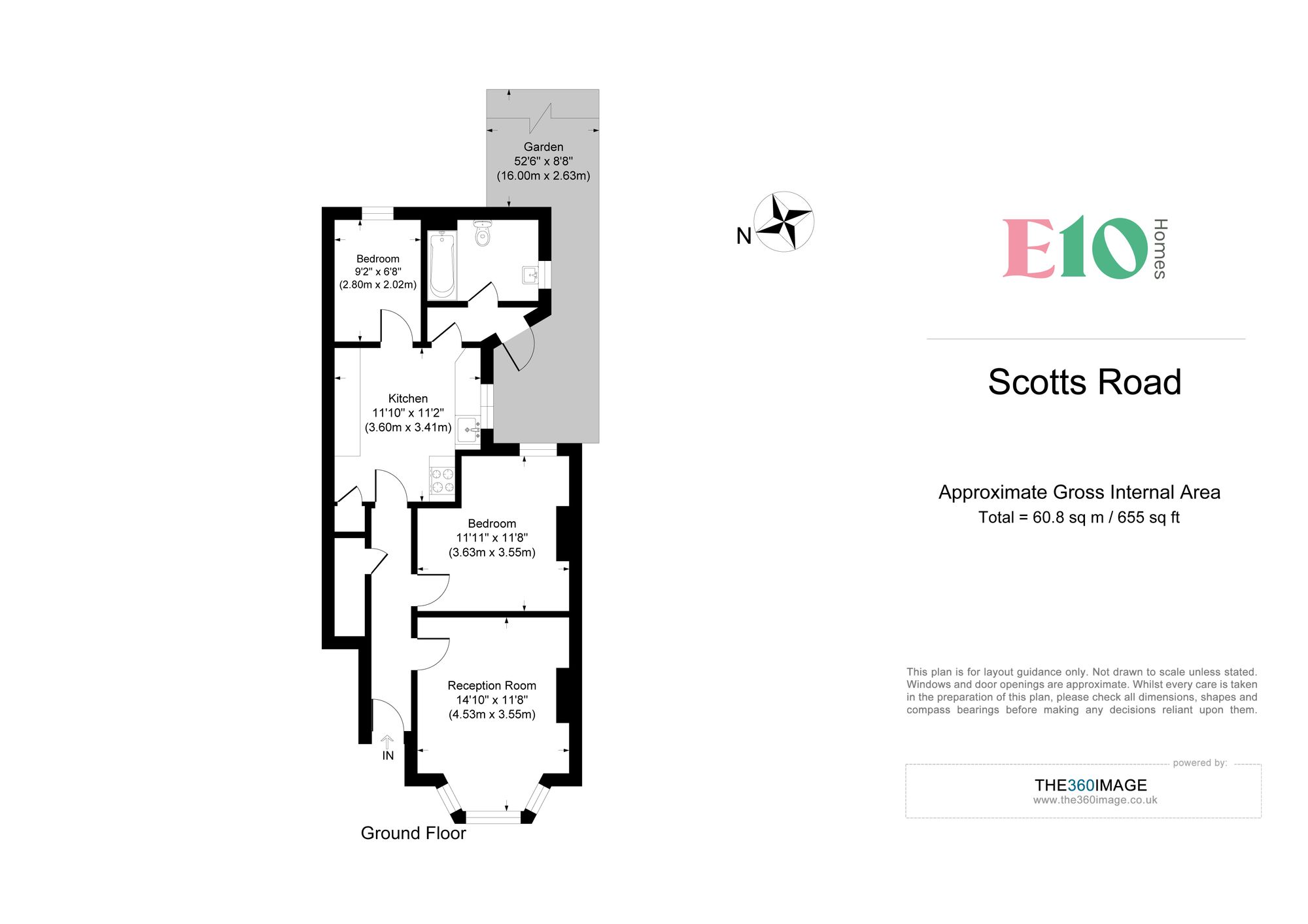 2 bed flat for sale in Scotts Road, London - Property floorplan