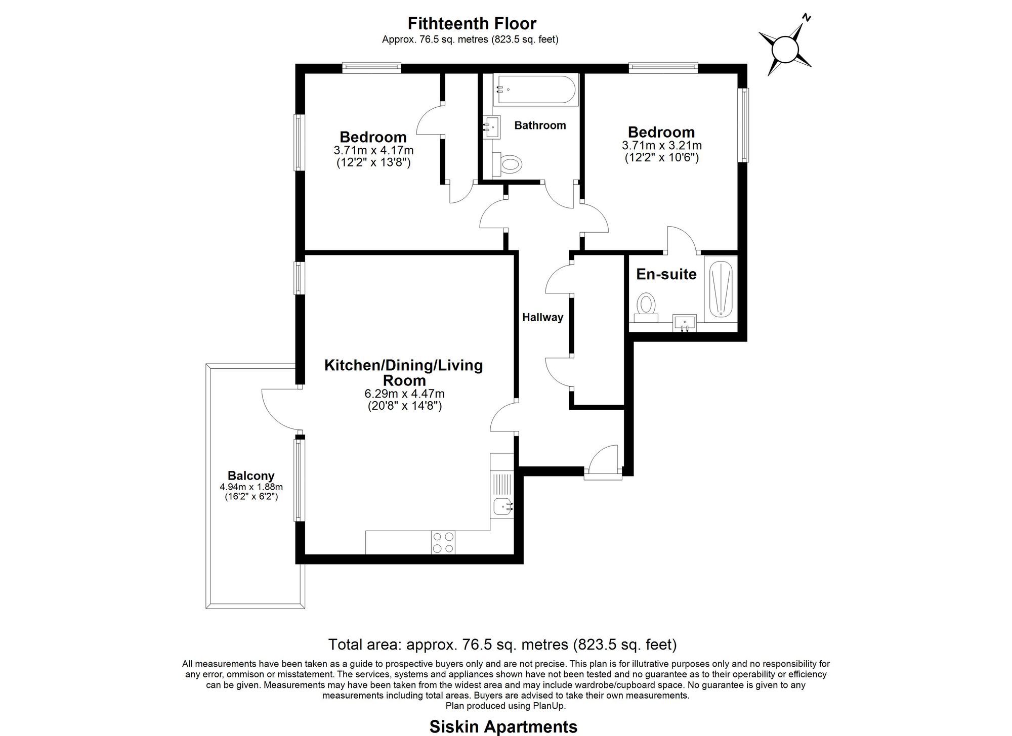 2 bed flat for sale in Dunedin Road, London - Property floorplan