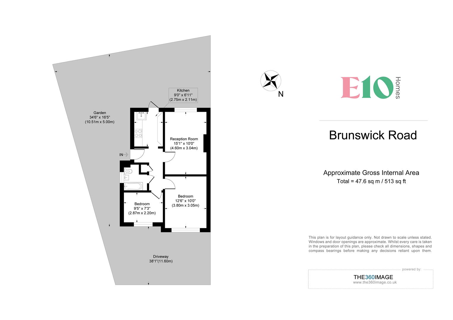 2 bed flat to rent in Brunswick Road, Leyton - Property floorplan