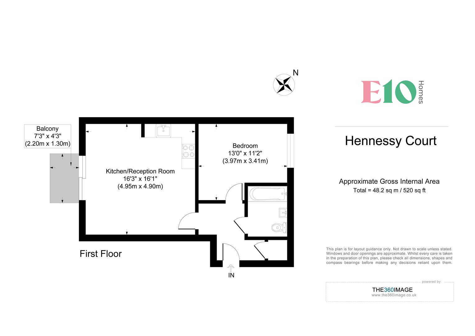 1 bed apartment to rent in Leyton Green Road, London - Property floorplan