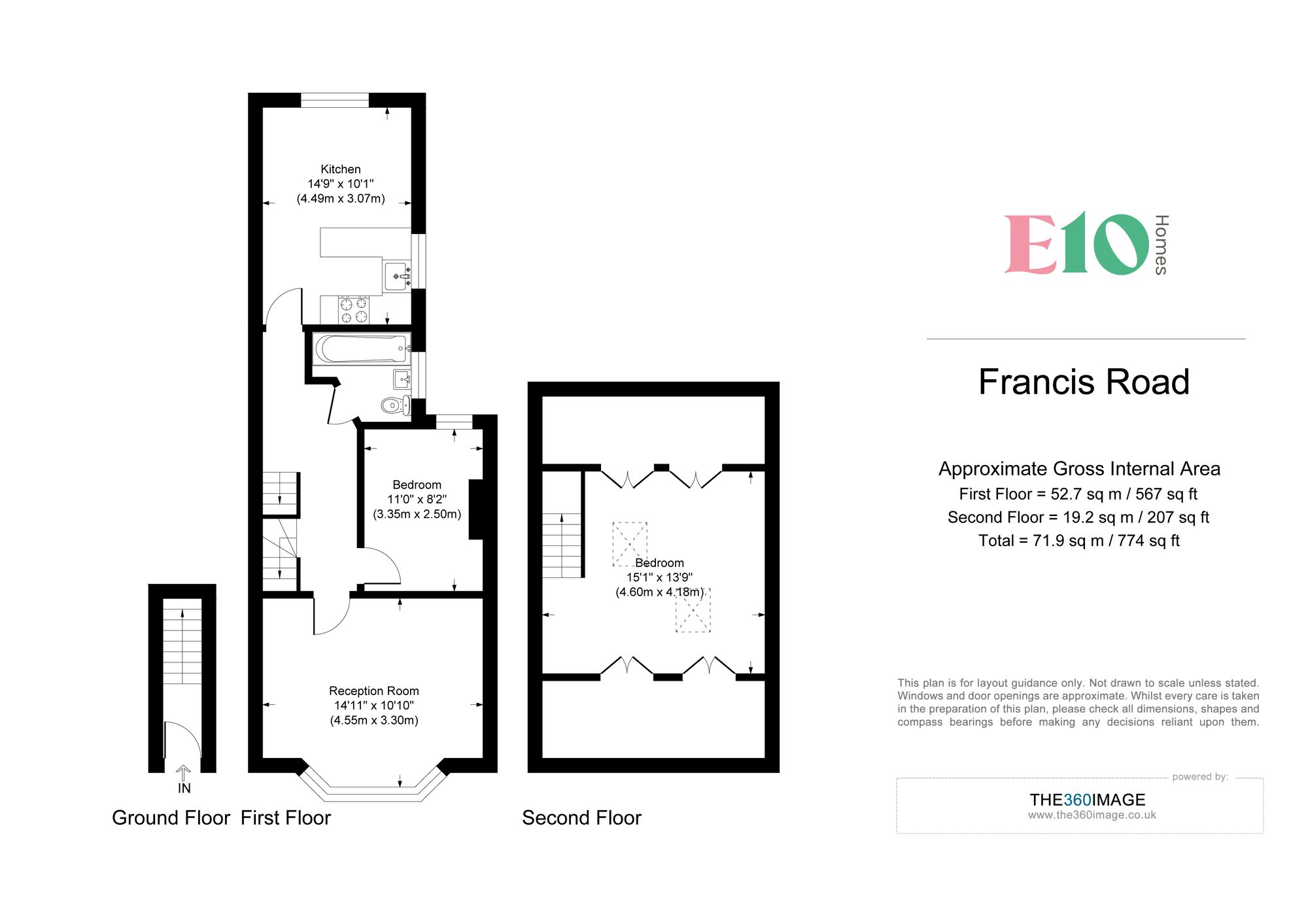 2 bed flat for sale in Francis Road, Leyton, E10 - Property floorplan