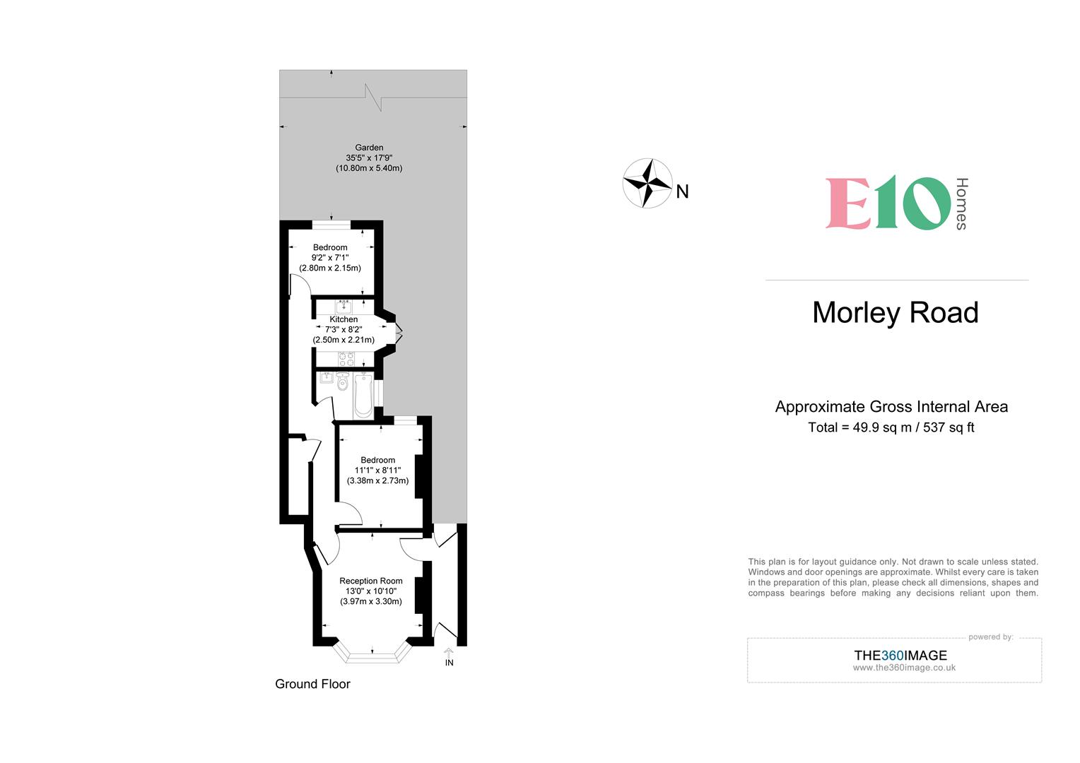 2 bed flat to rent in Morley Road, London - Property floorplan