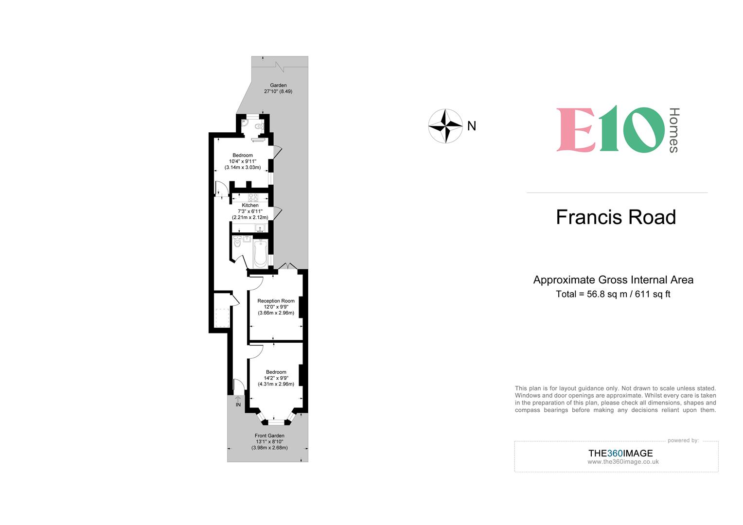 2 bed flat for sale in Francis Road, London - Property floorplan