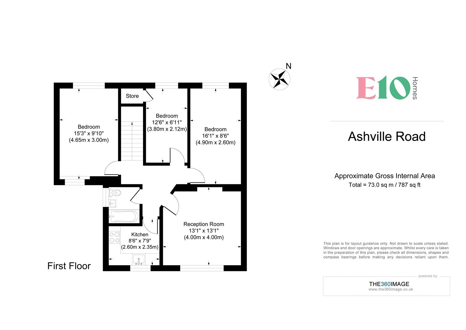 3 bed flat to rent in Ashville Road, London - Property floorplan