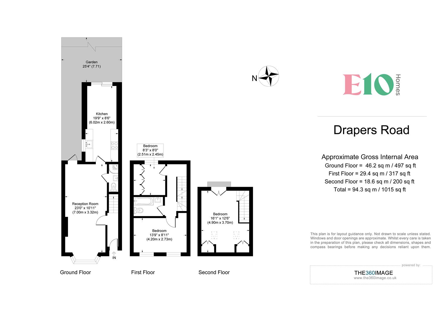 3 bed house to rent in Drapers Road, London - Property floorplan