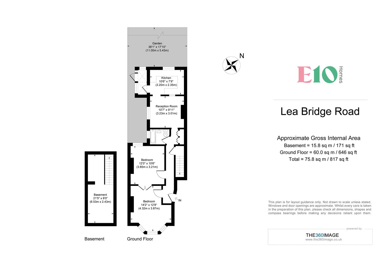 2 bed flat for sale in Lea Bridge Road, London - Property floorplan