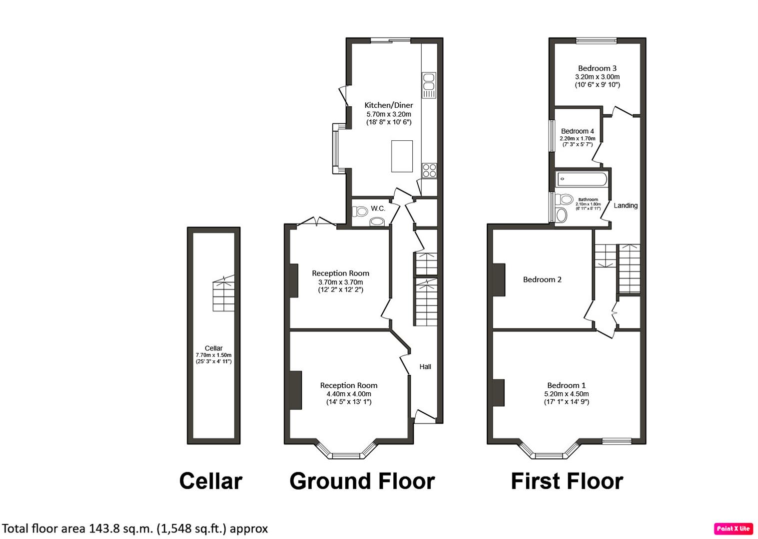 4 bed house to rent in Abbotts Park Road, London - Property floorplan