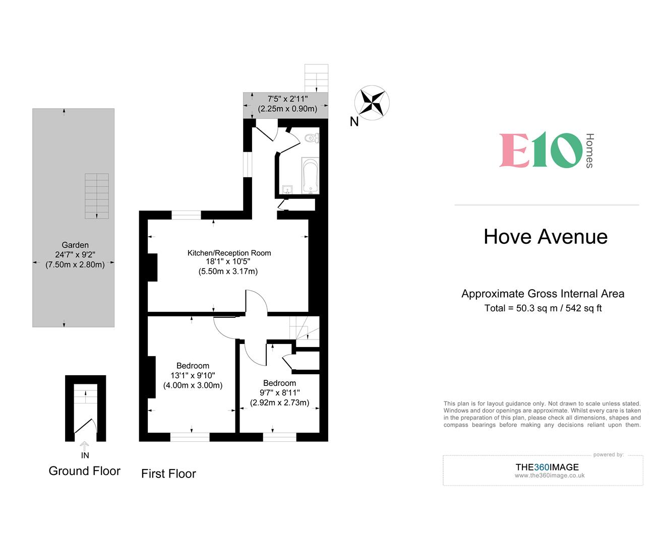 2 bed flat for sale in Hove Avenue, London - Property floorplan