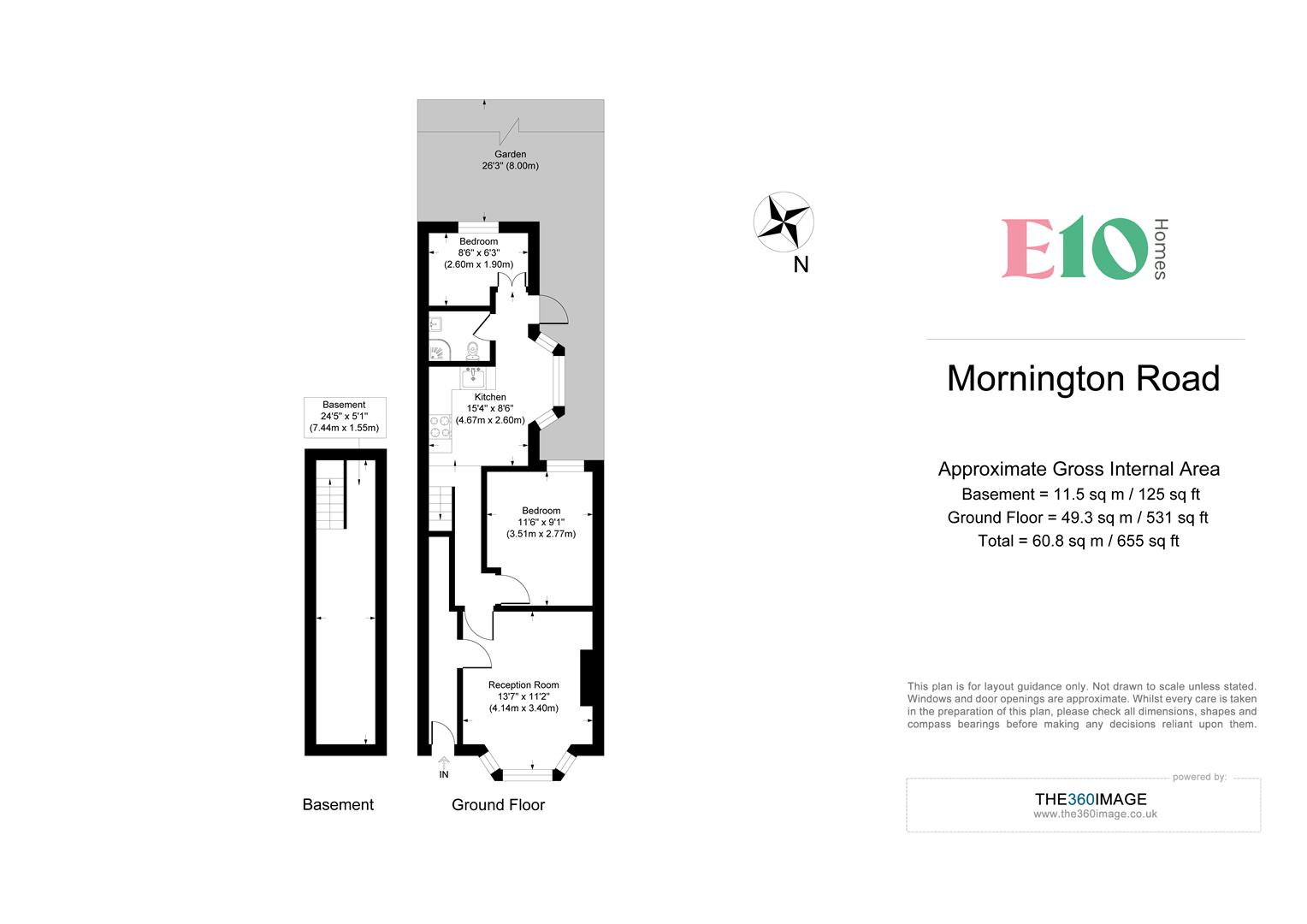 2 bed flat for sale in Mornington Road, London - Property floorplan