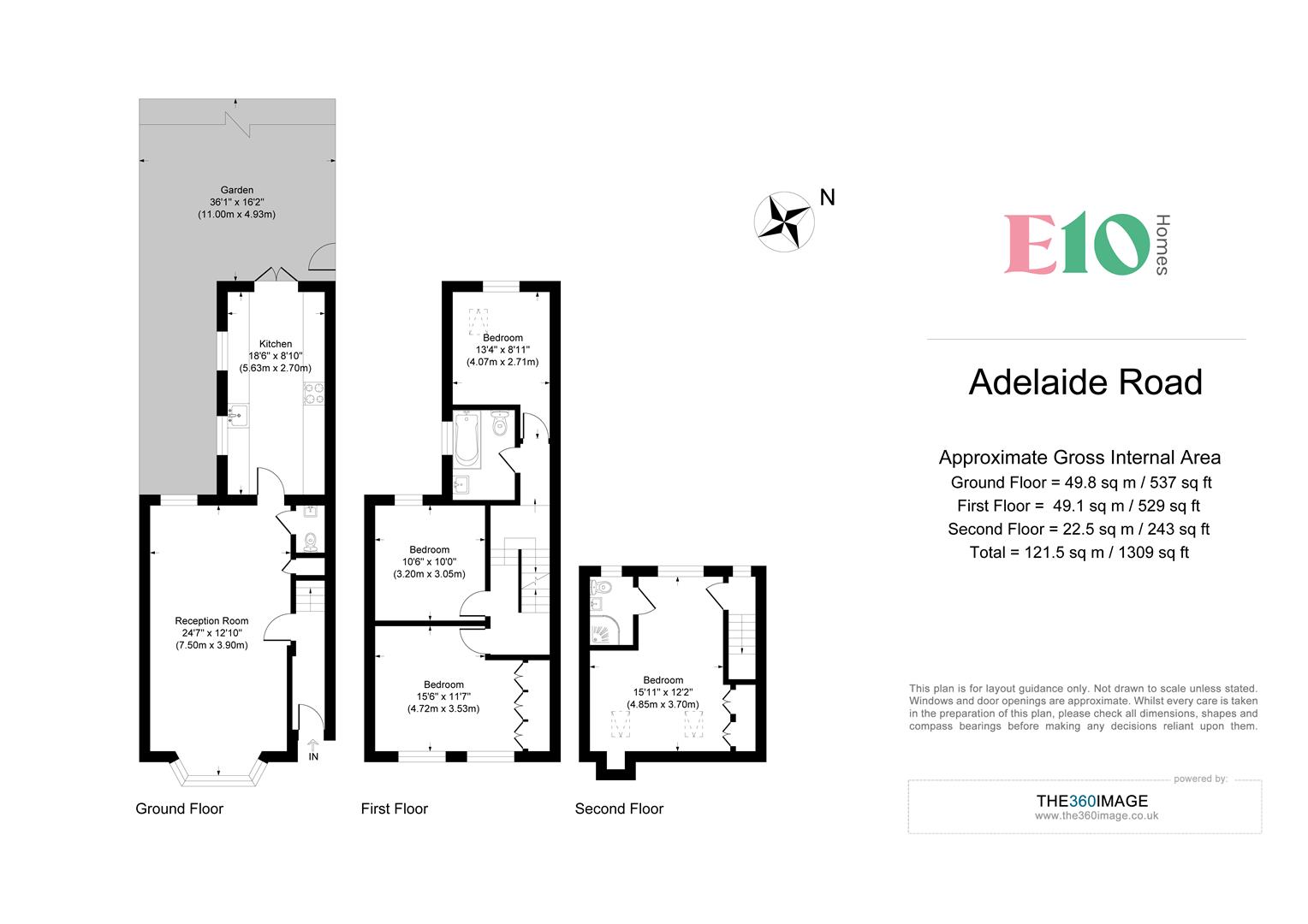 4 bed house to rent in Adelaide Road, London - Property floorplan