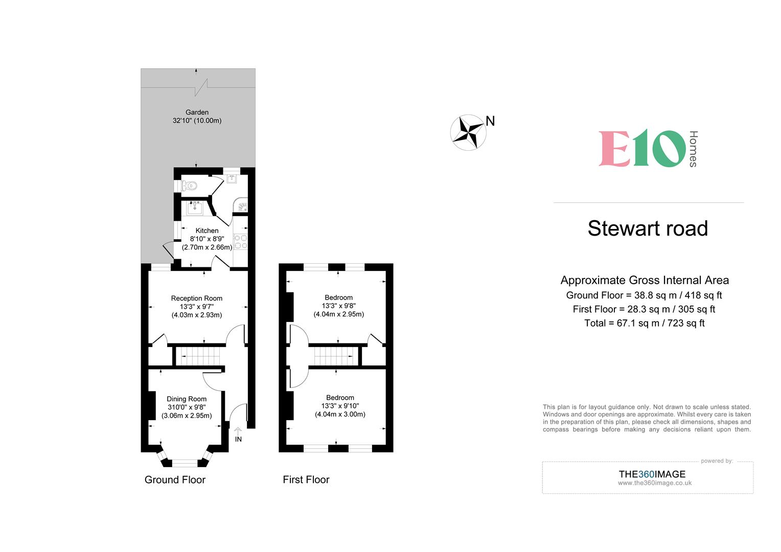 2 bed house to rent in Stewart Road, London - Property floorplan