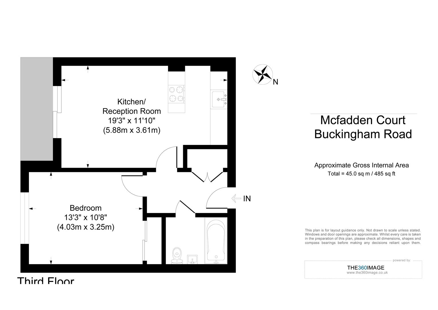 1 bed flat to rent in Mcfadden court, London - Property floorplan