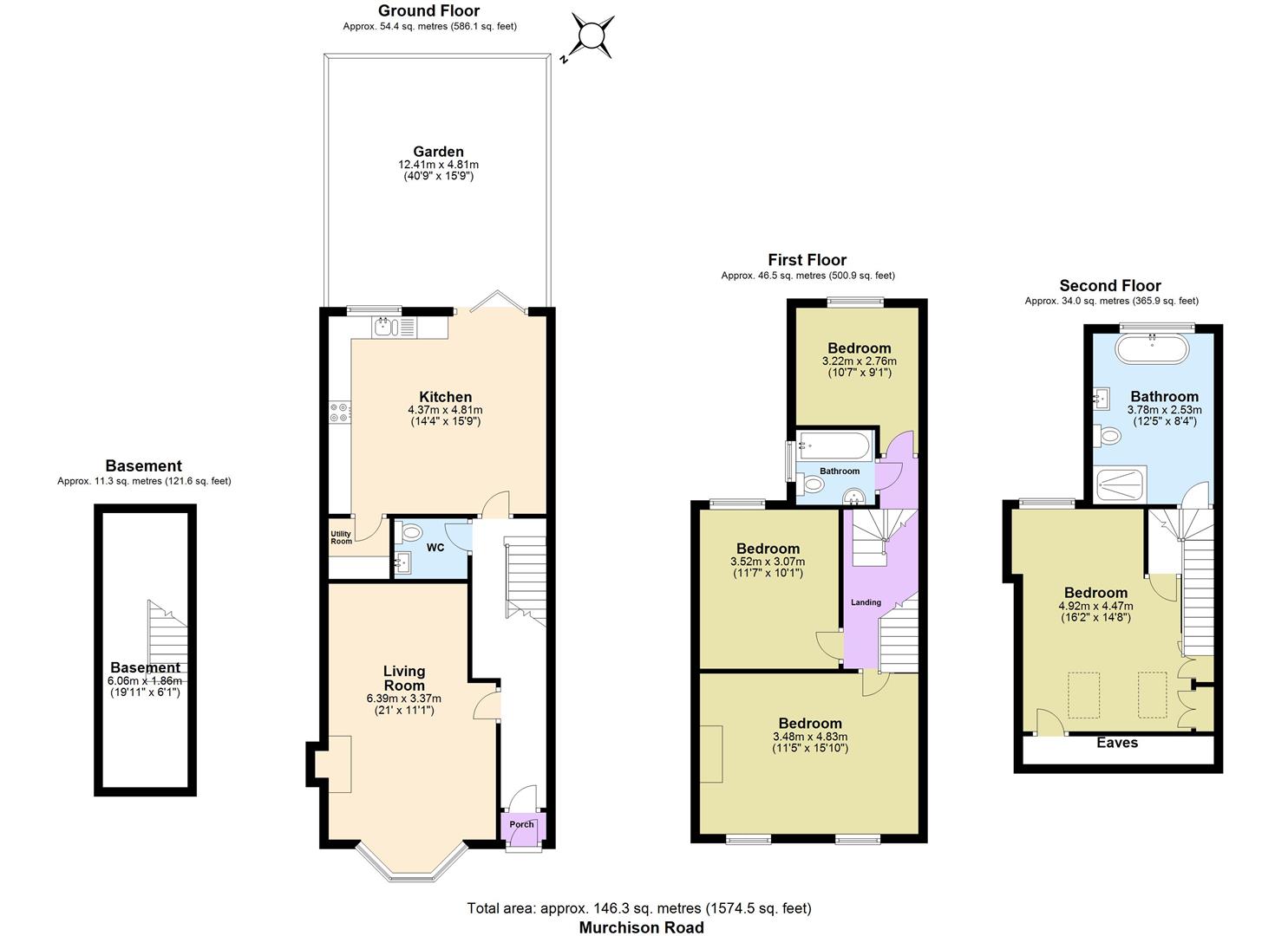 4 bed terraced house for sale in Murchison Road, London - Property floorplan