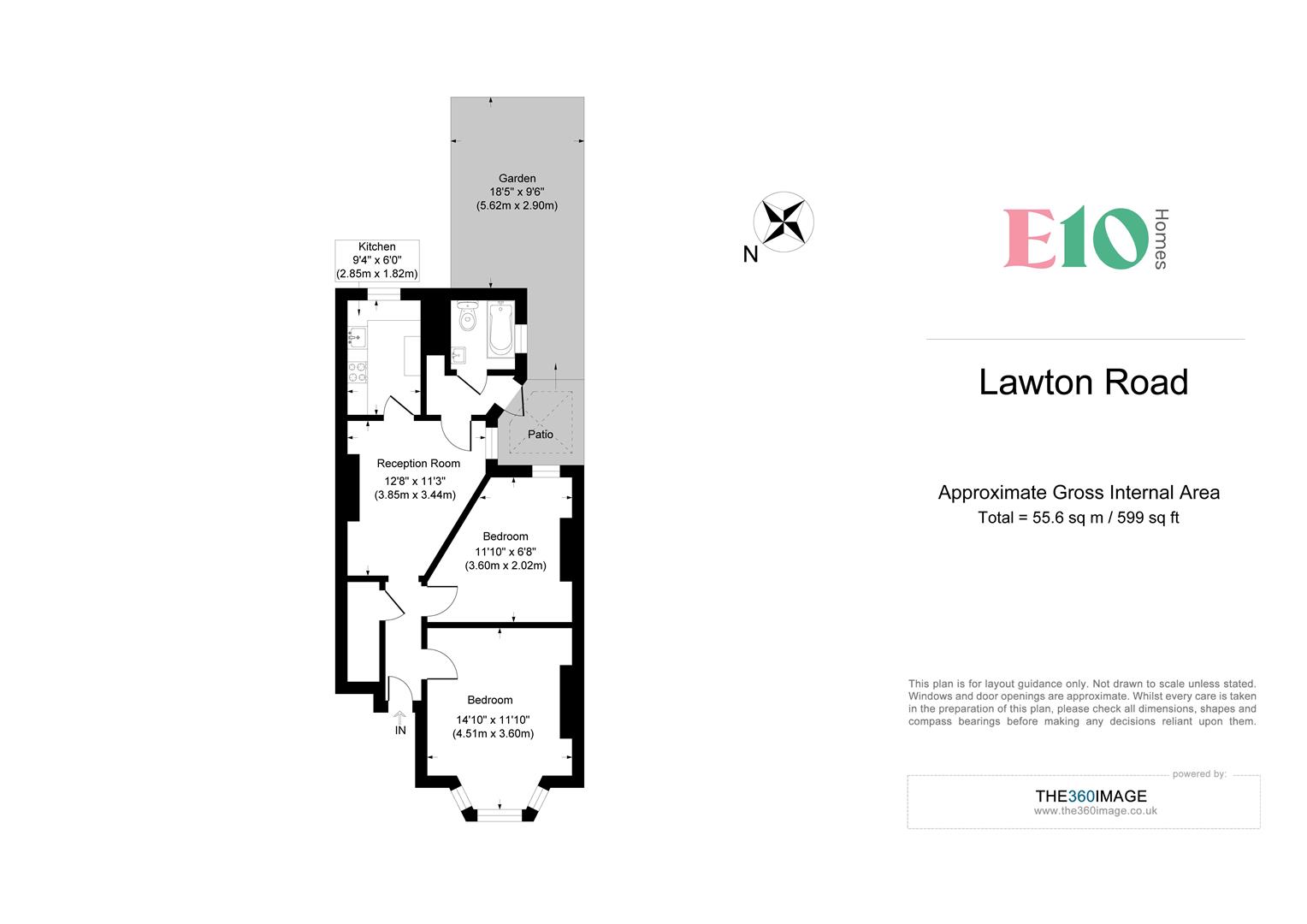 2 bed flat for sale in Lawton Road, London - Property floorplan