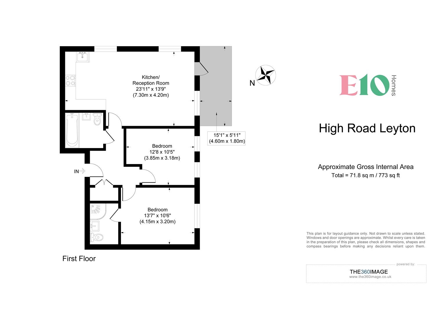 2 bed flat for sale in High Road Leyton, London - Property floorplan