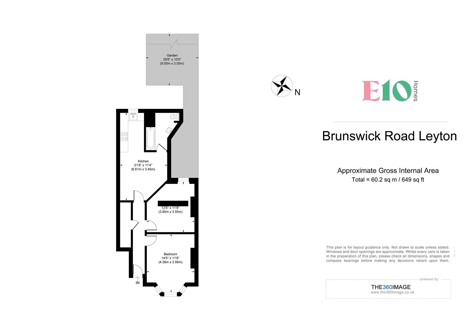 2 bed flat for sale in Brunswick Road, London - Property floorplan