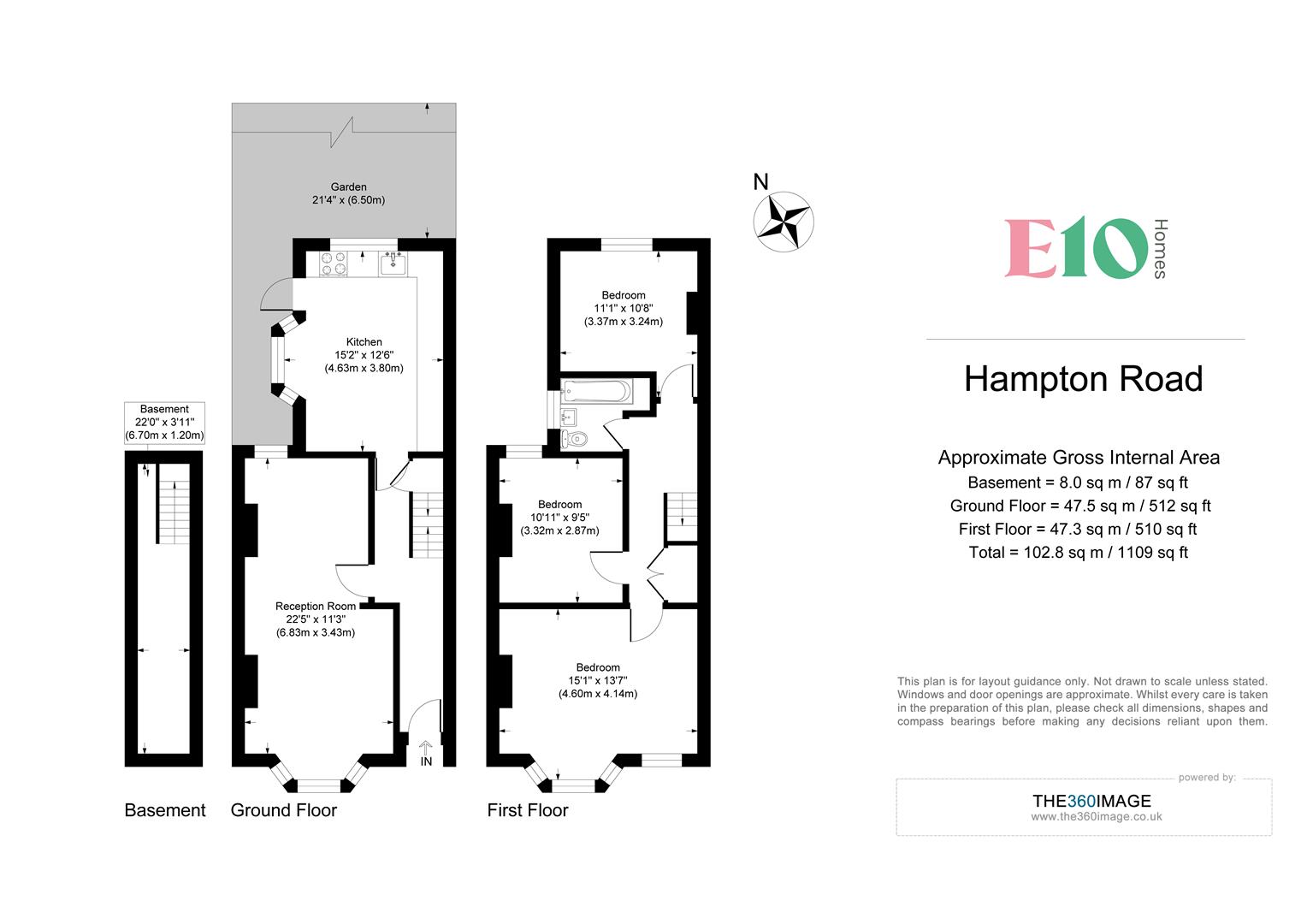 3 bed terraced house for sale in Hampton Road, Leytonstone - Property floorplan