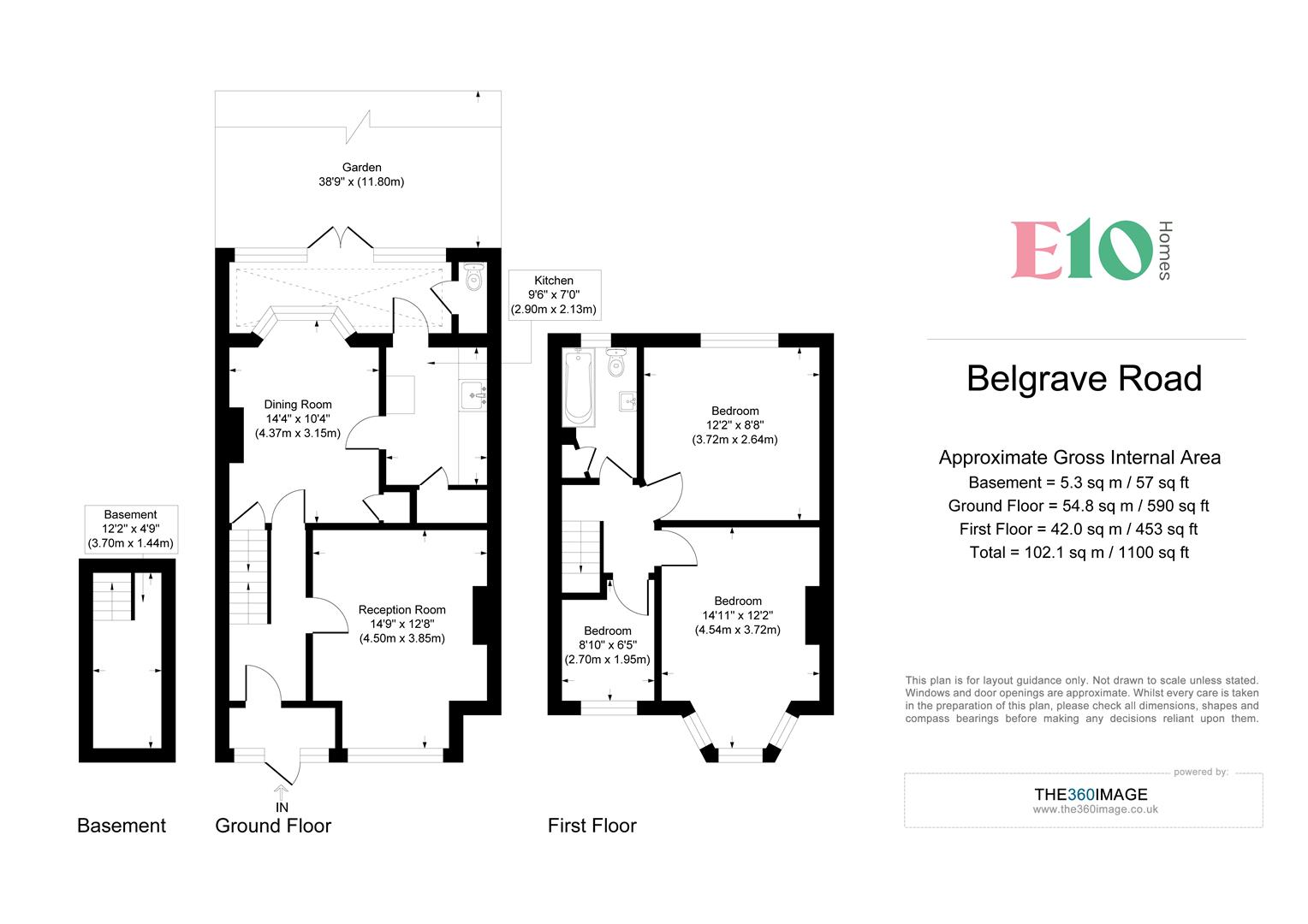 3 bed terraced house for sale in Belgrave Road, London - Property floorplan