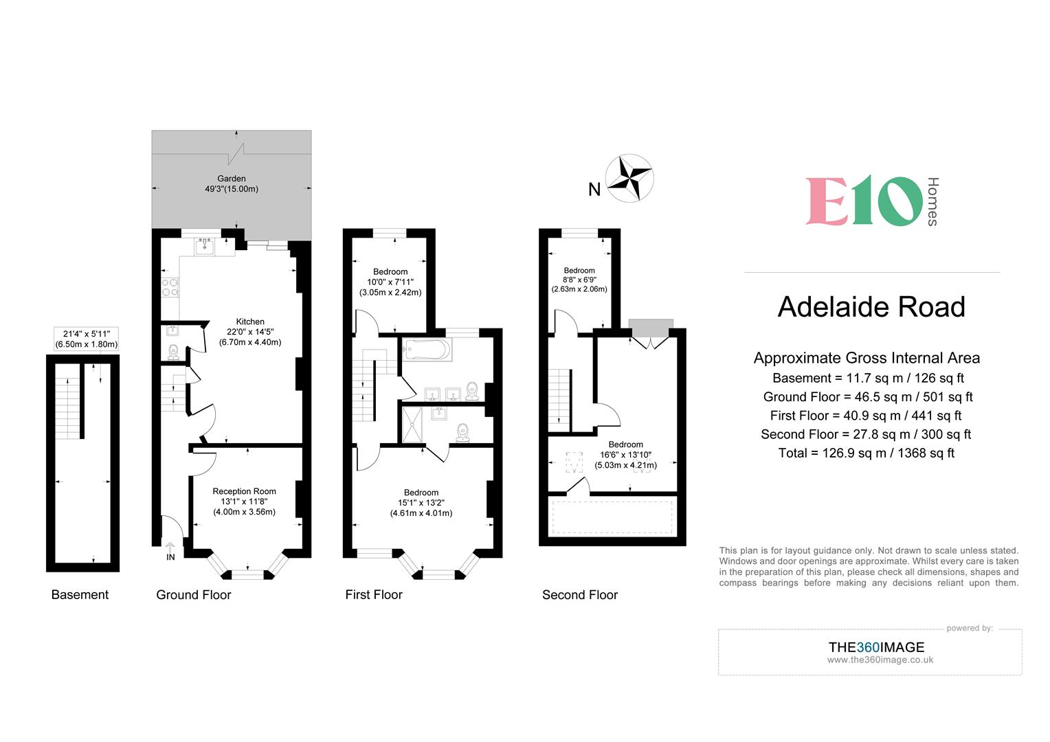 4 bed terraced house for sale in Adelaide Road, London - Property floorplan