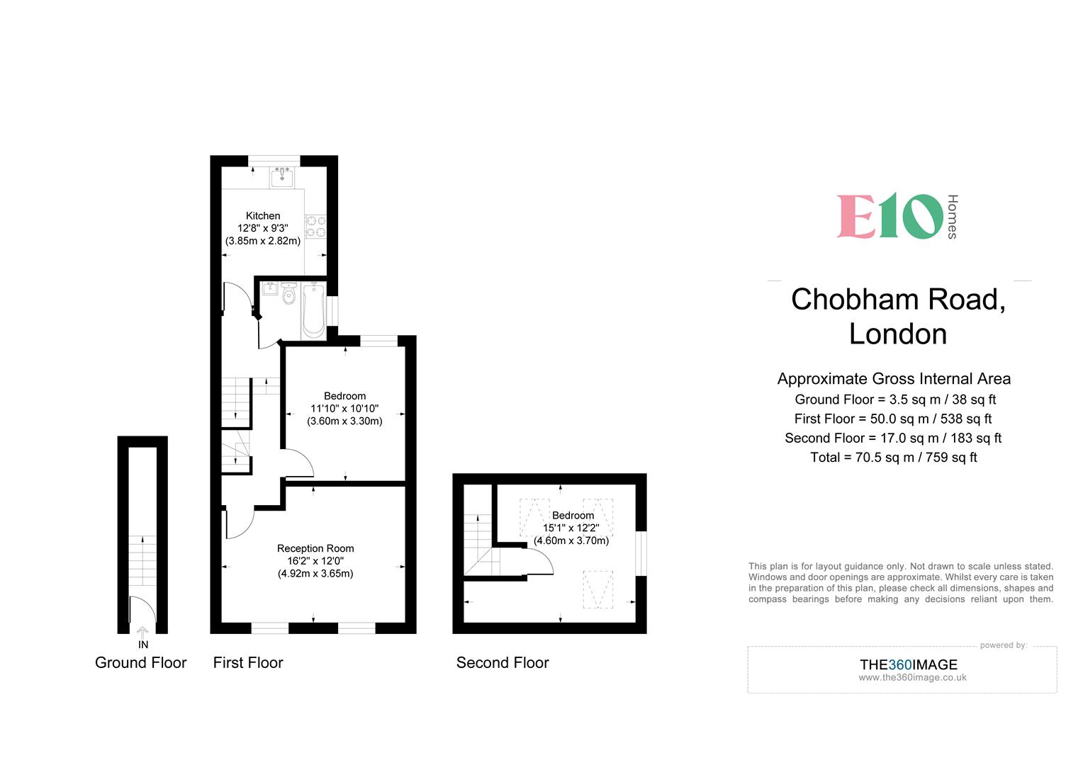 2 bed flat for sale in Chobham Road, London - Property floorplan