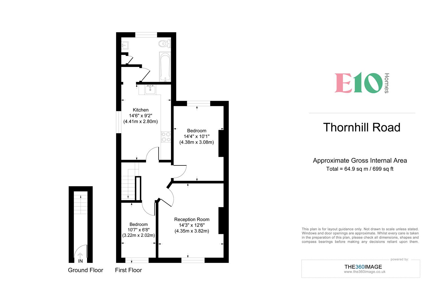 2 bed flat to rent in Thornhill Road, London - Property floorplan