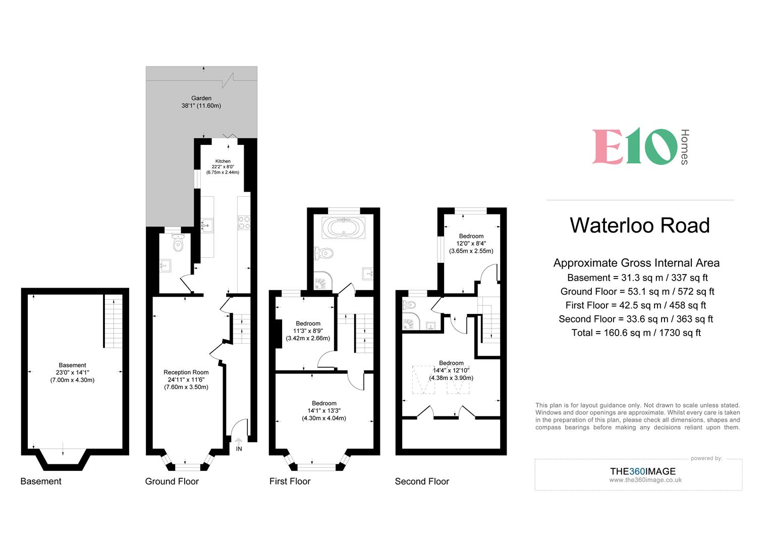 4 bed terraced house for sale in Waterloo Road, London - Property floorplan