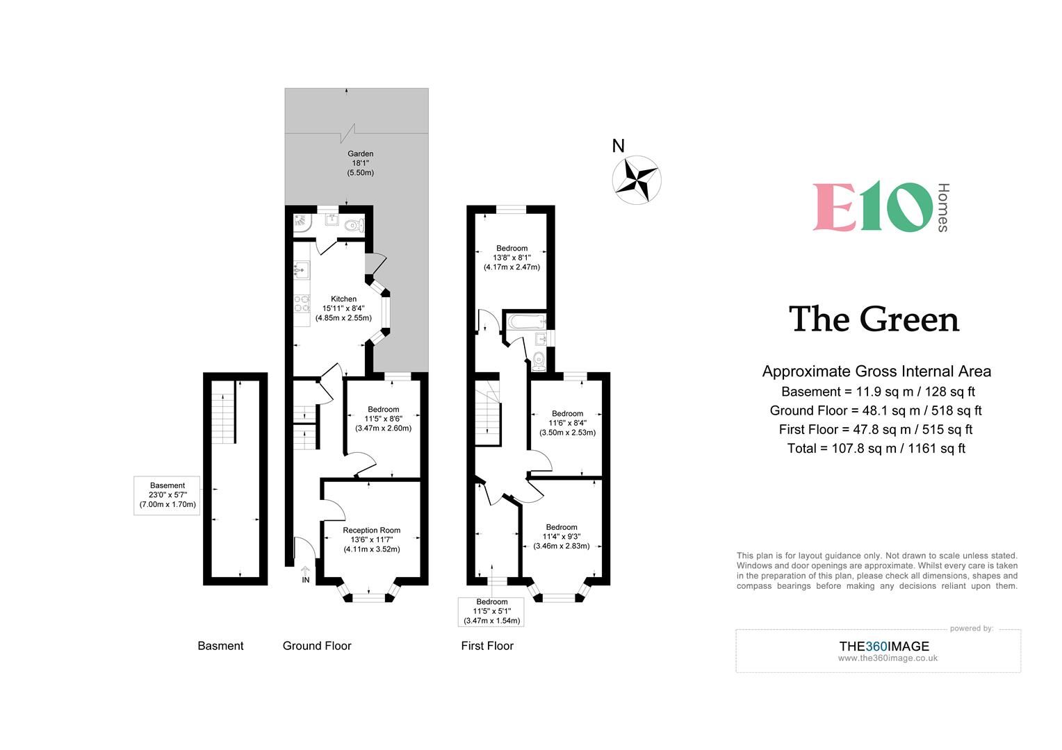 4 bed terraced house for sale in The Green, London - Property floorplan