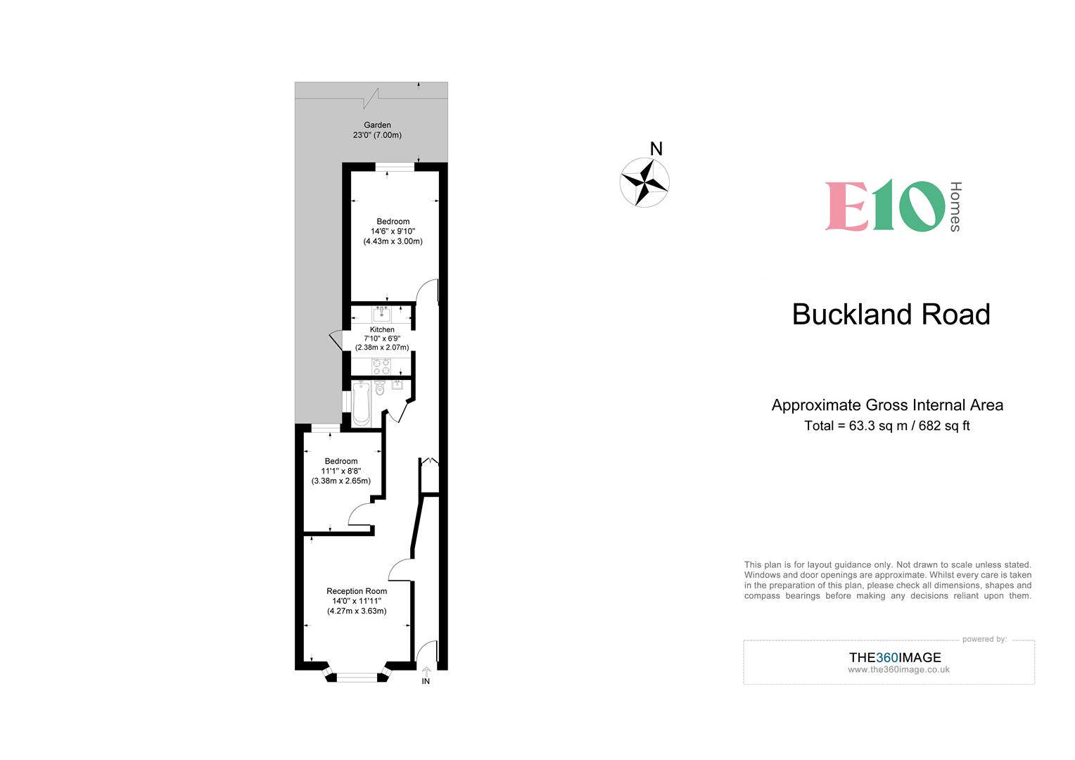 2 bed flat for sale in Buckland Road, Leyton - Property floorplan