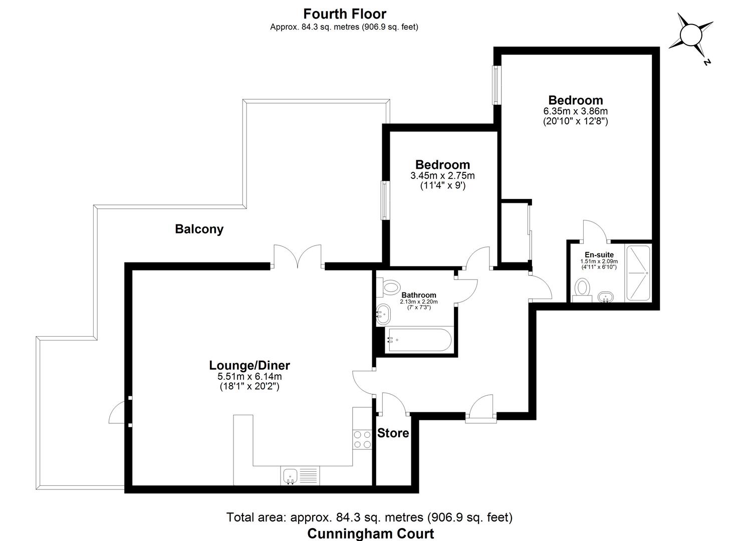 2 bed apartment for sale in Oliver Road, London - Property floorplan