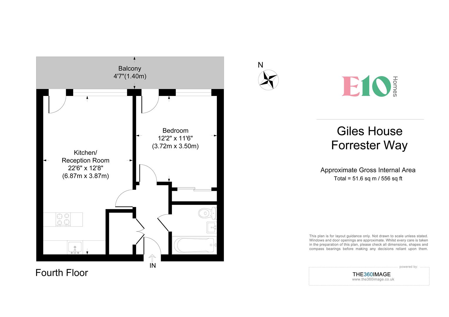 1 bed apartment for sale in Forrester Way, London - Property floorplan