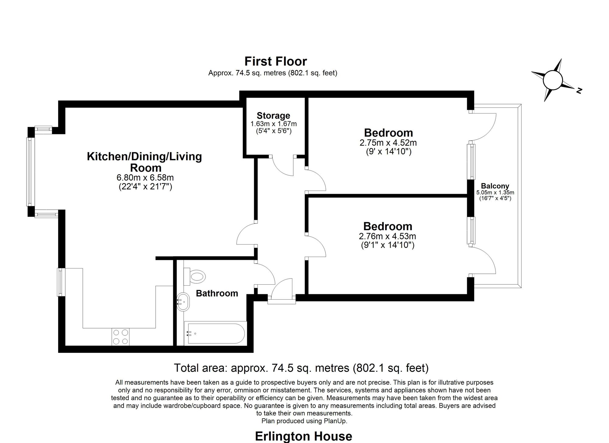 2 bed apartment for sale in Buckland Road, London - Property floorplan