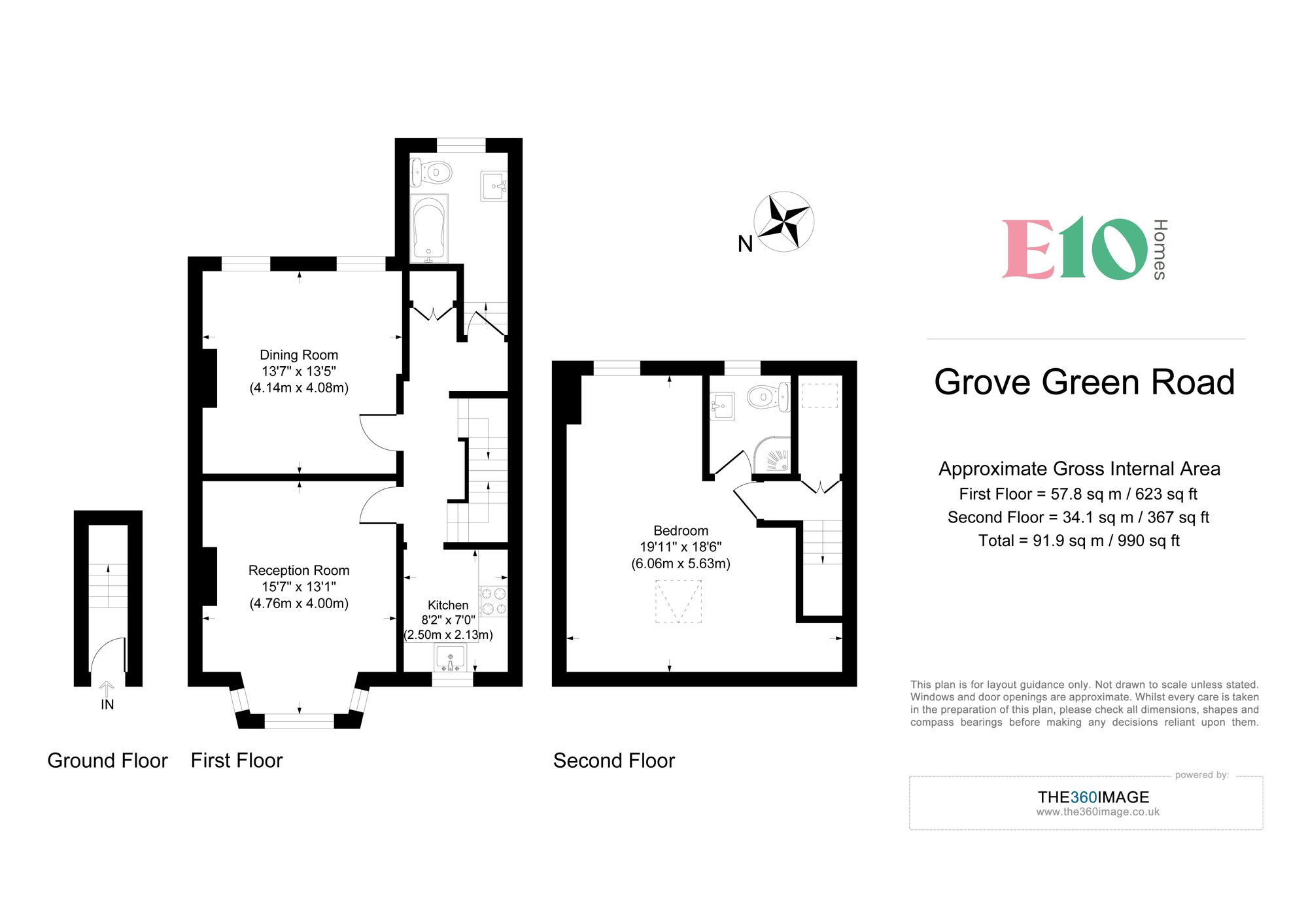 2 bed flat for sale in Grove Green Road, London - Property floorplan