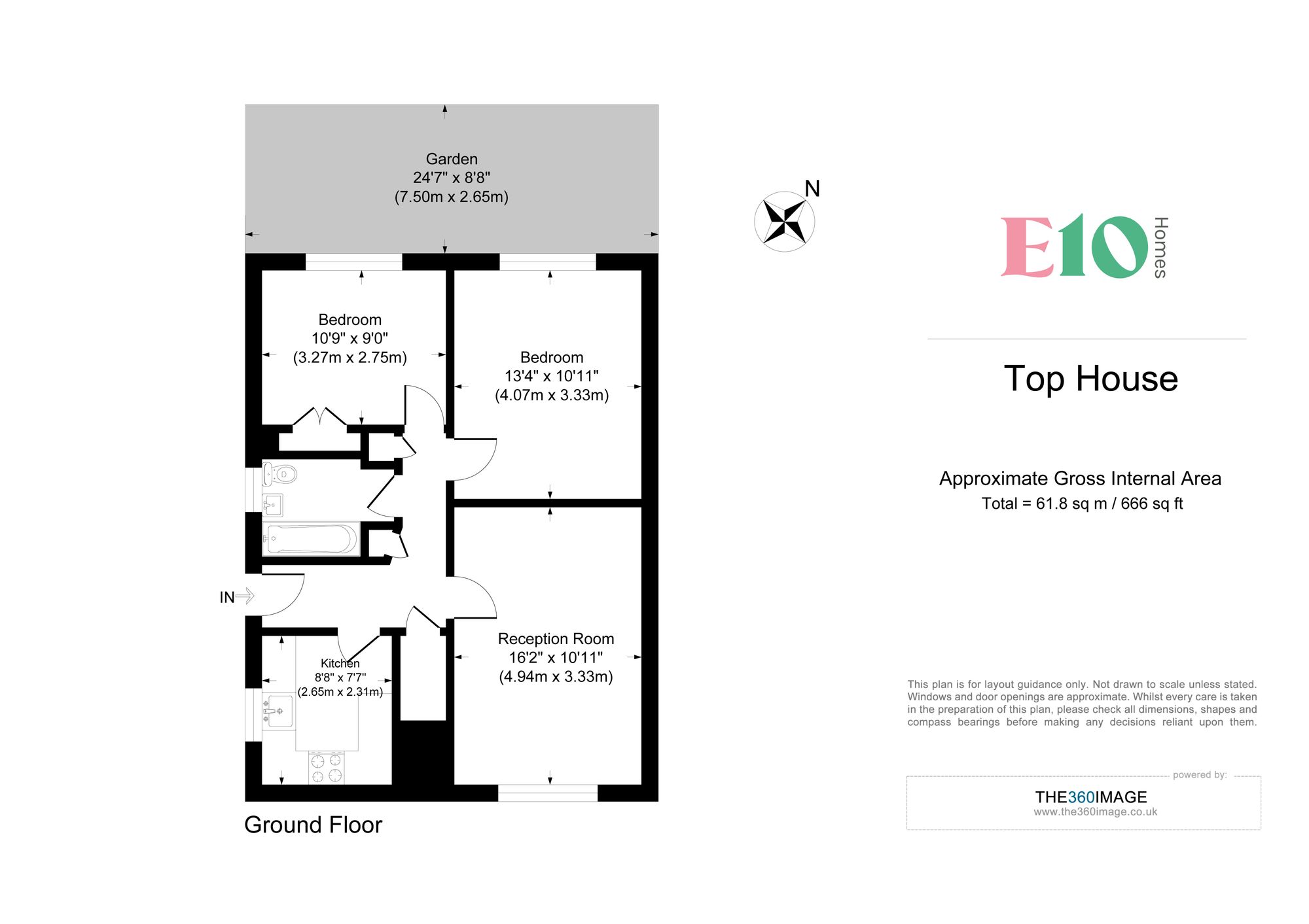 2 bed flat for sale in Top House Rise, London - Property floorplan