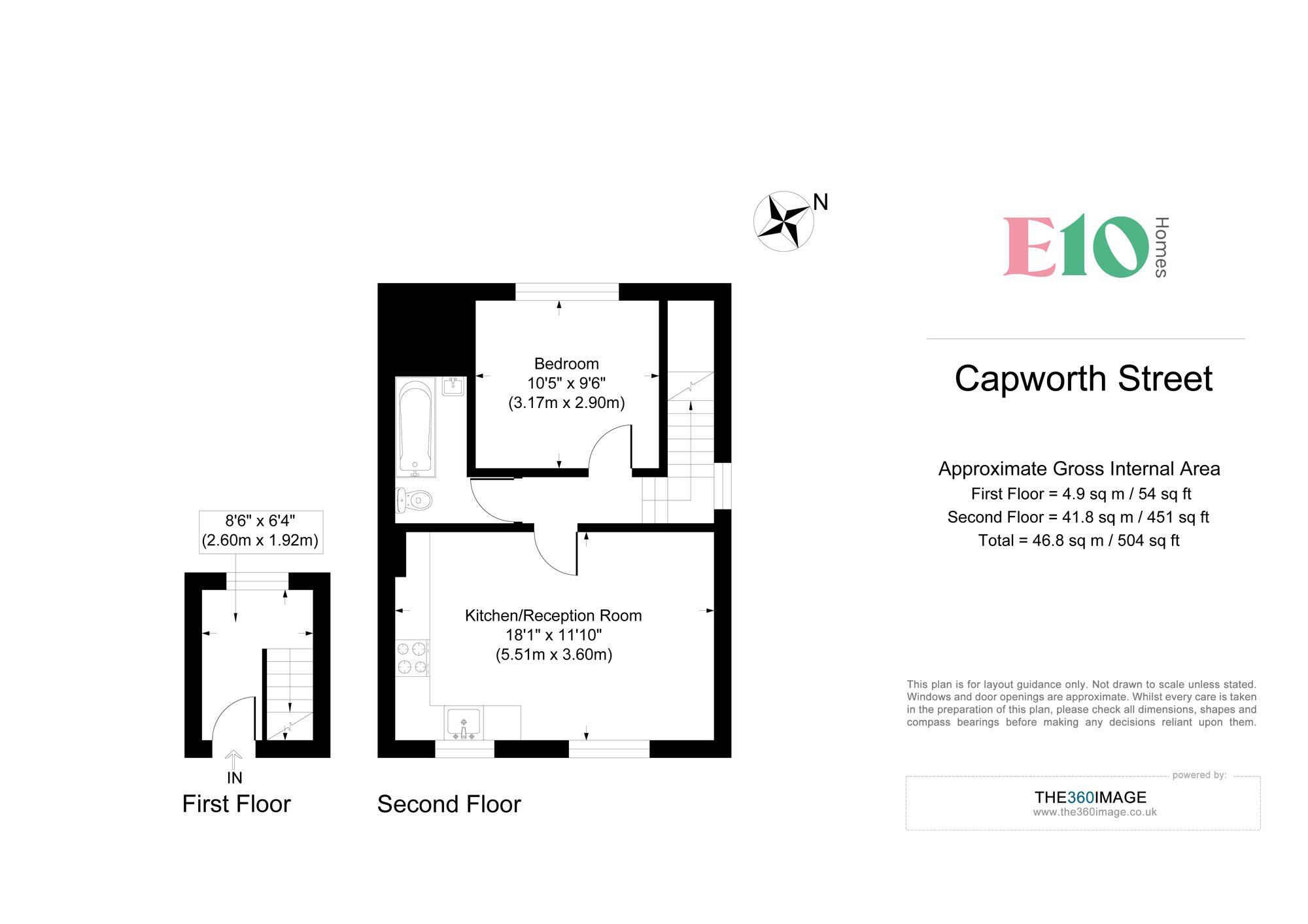 1 bed flat for sale in Capworth Street, Leyton, E10 - Property floorplan