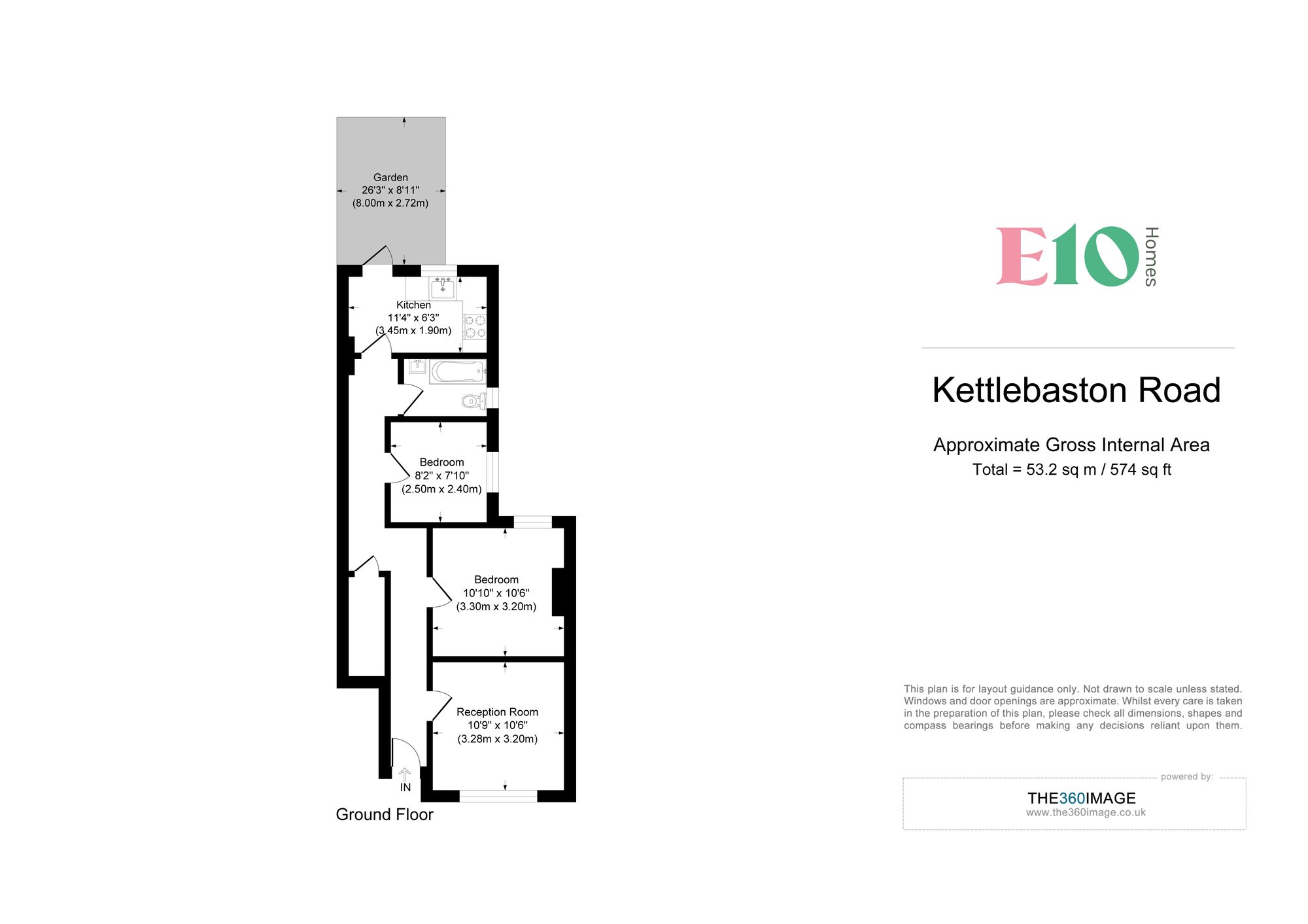 2 bed flat for sale in Kettlebaston Road, London, E10 - Property floorplan