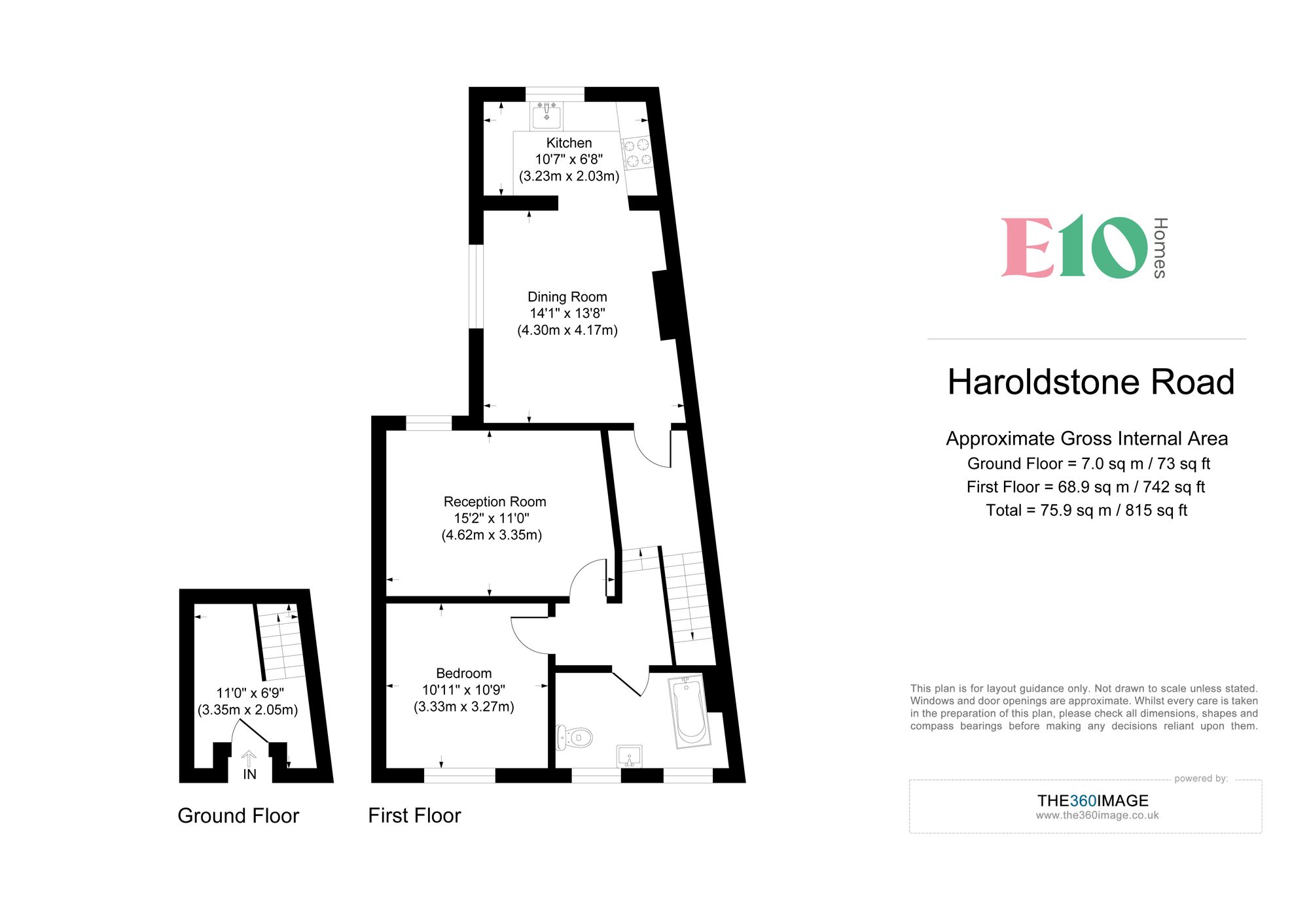 2 bed flat for sale in Haroldstone Road, London - Property floorplan