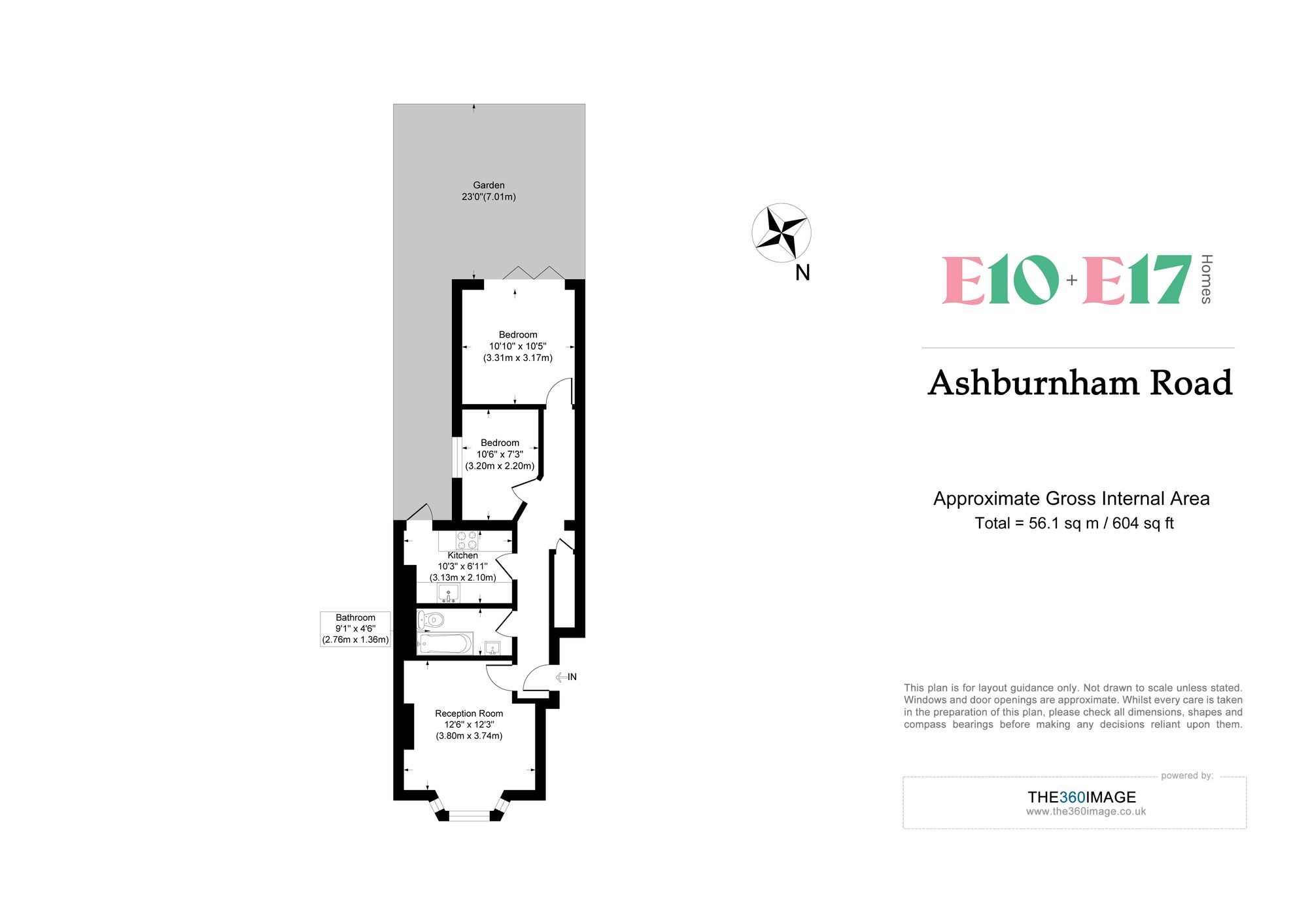 2 bed flat for sale in Ashburnham Road, London, NW10 - Property floorplan