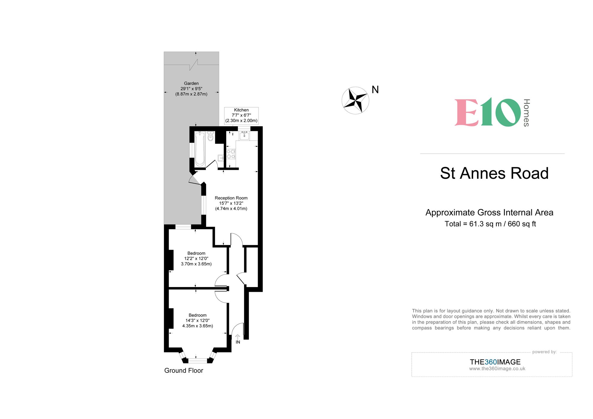 2 bed flat for sale in St. Annes Road, London - Property floorplan