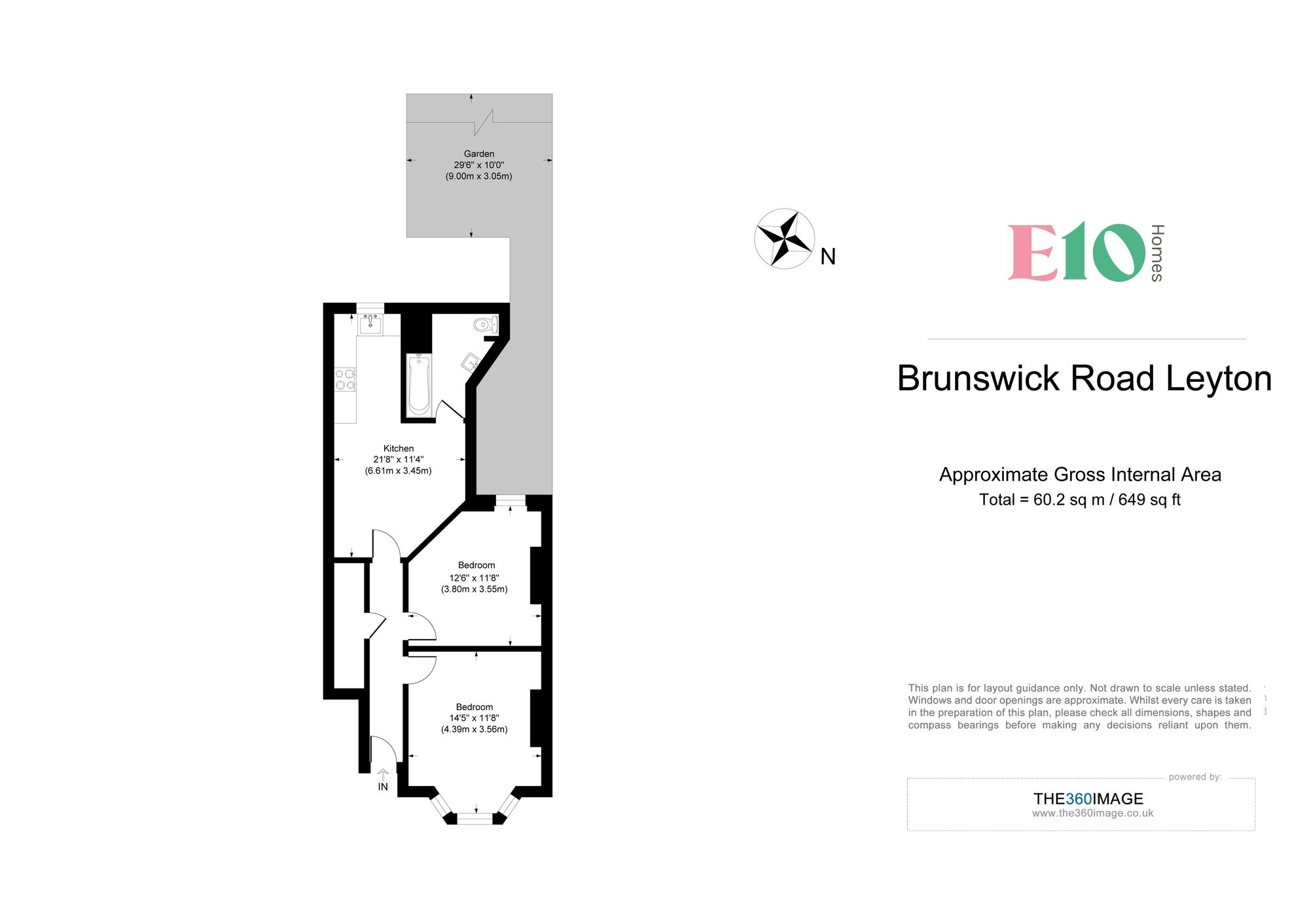 2 bed flat for sale in Brunswick Road, London - Property floorplan