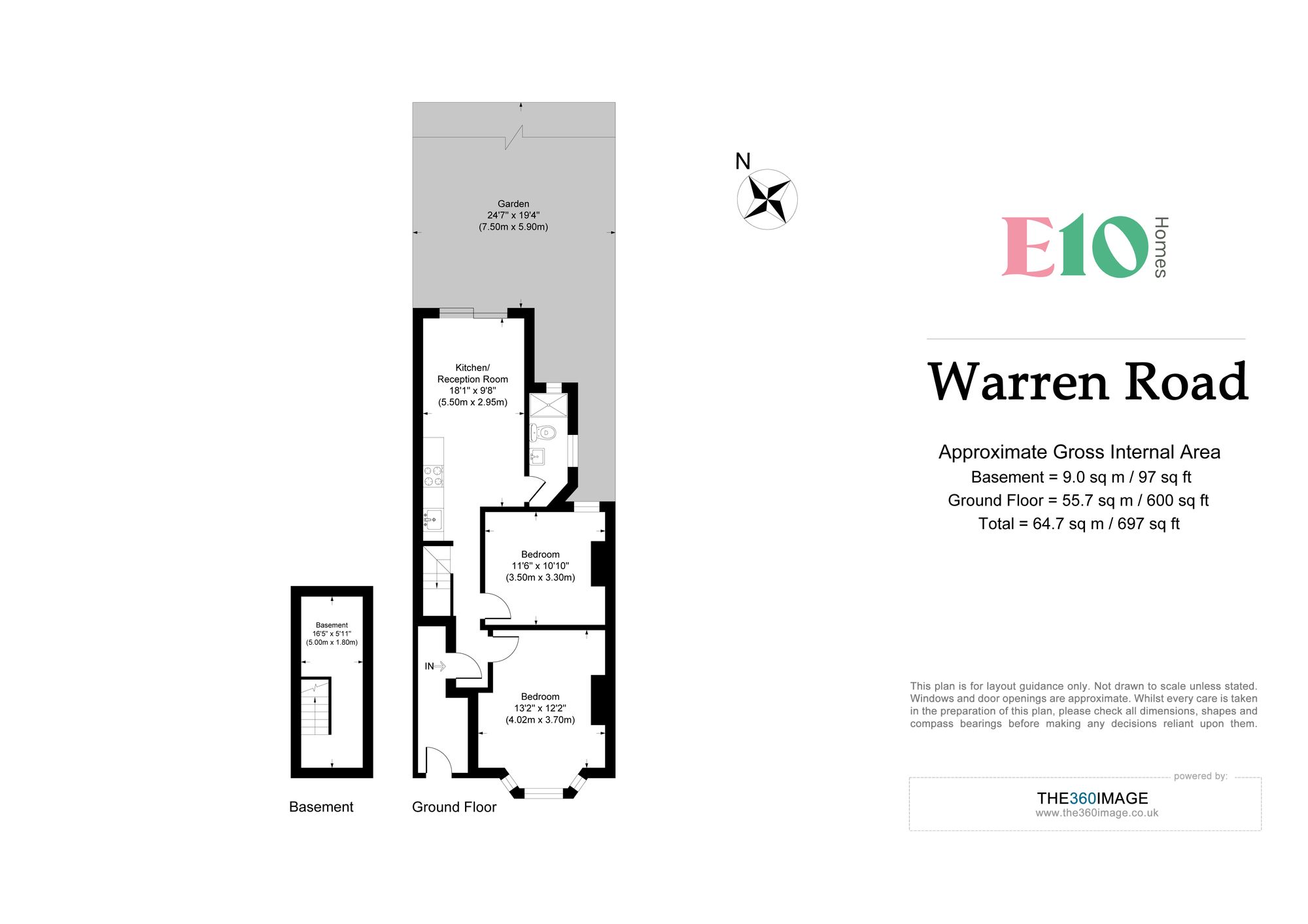 2 bed flat for sale in Warren Road, London - Property floorplan