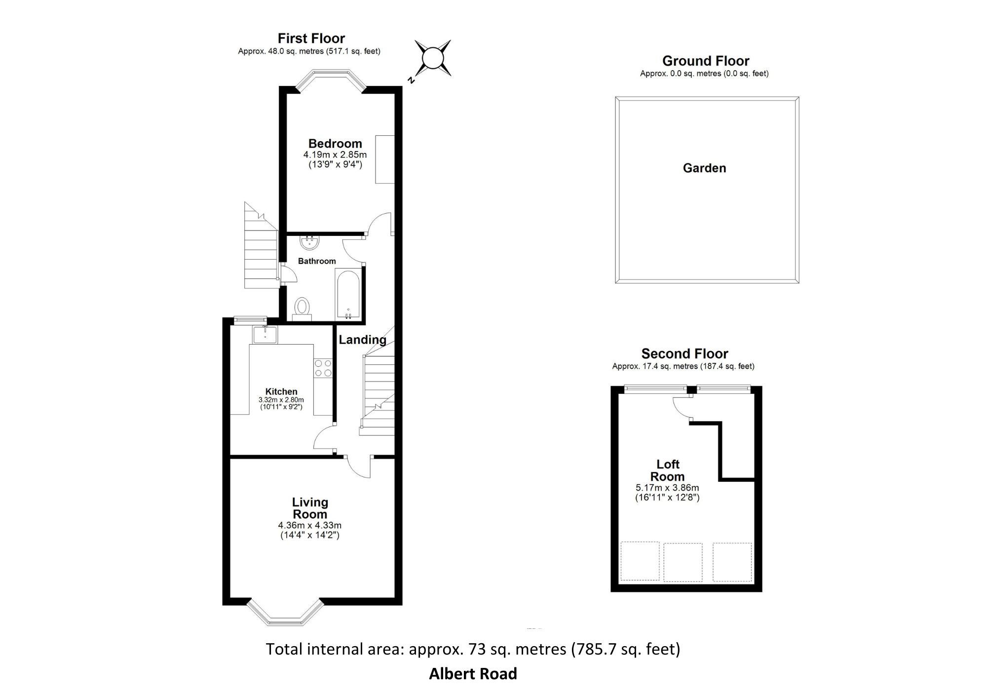 2 bed flat for sale in Albert Road, London - Property floorplan