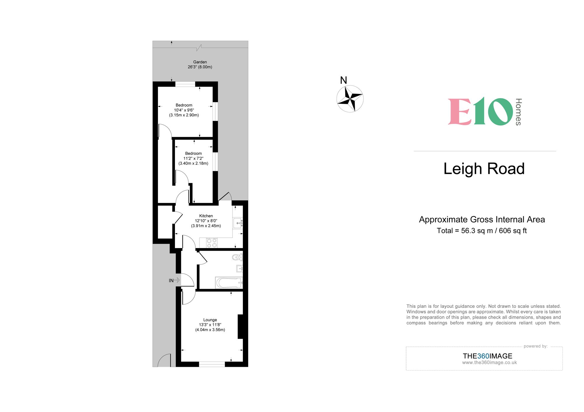 2 bed flat for sale in Leigh Road, London - Property floorplan