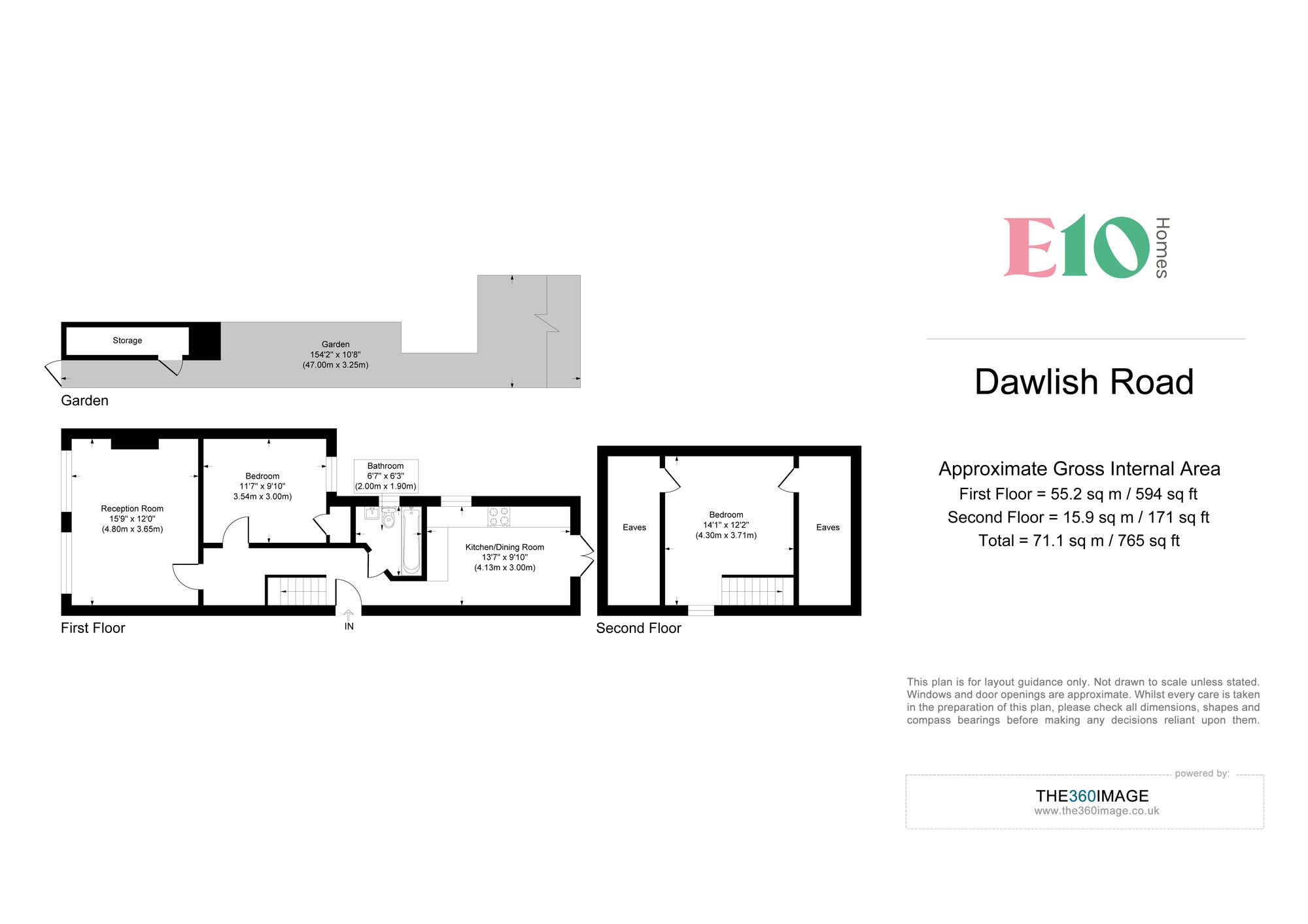 2 bed flat for sale in Dawlish Road, London, E10 - Property floorplan