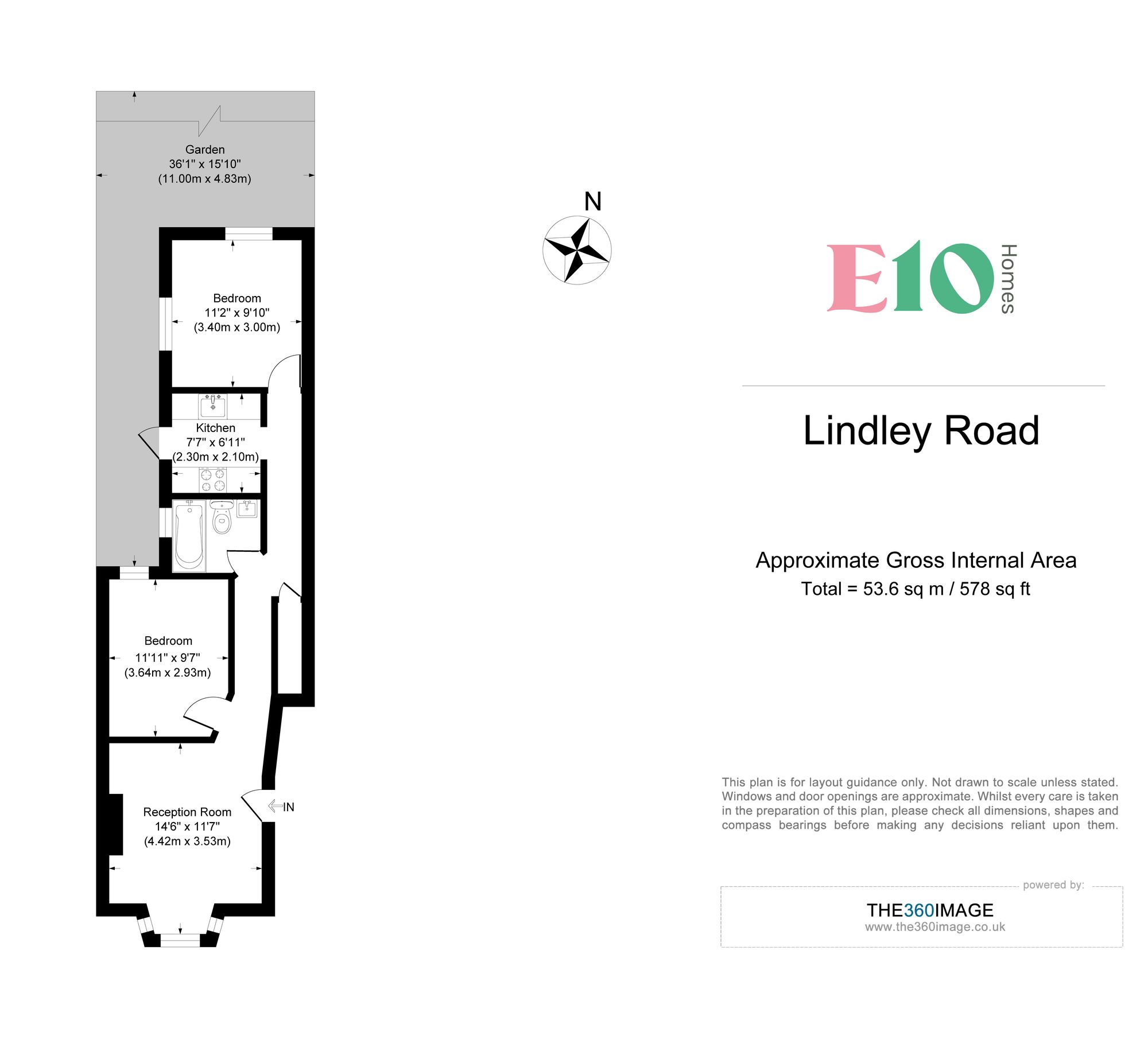 2 bed flat for sale in Lindley Road, London - Property floorplan