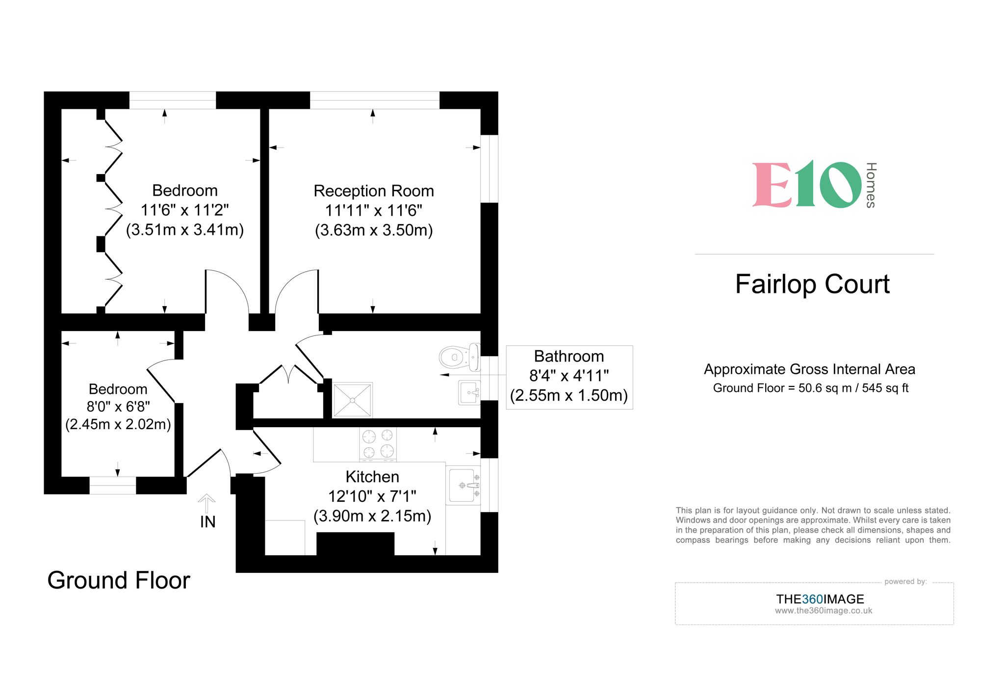 2 bed flat for sale in Fairlop Court, Fairlop Road, Leytonstone, E11 - Property floorplan