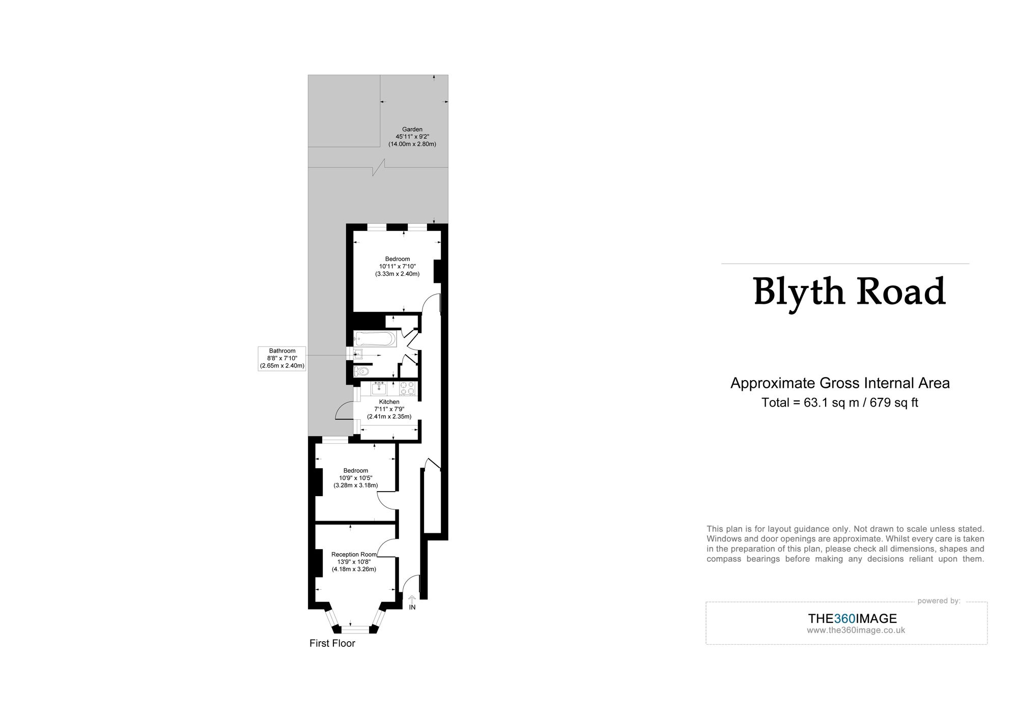 2 bed flat for sale in Blyth Road, Walthamstow, E17 - Property floorplan