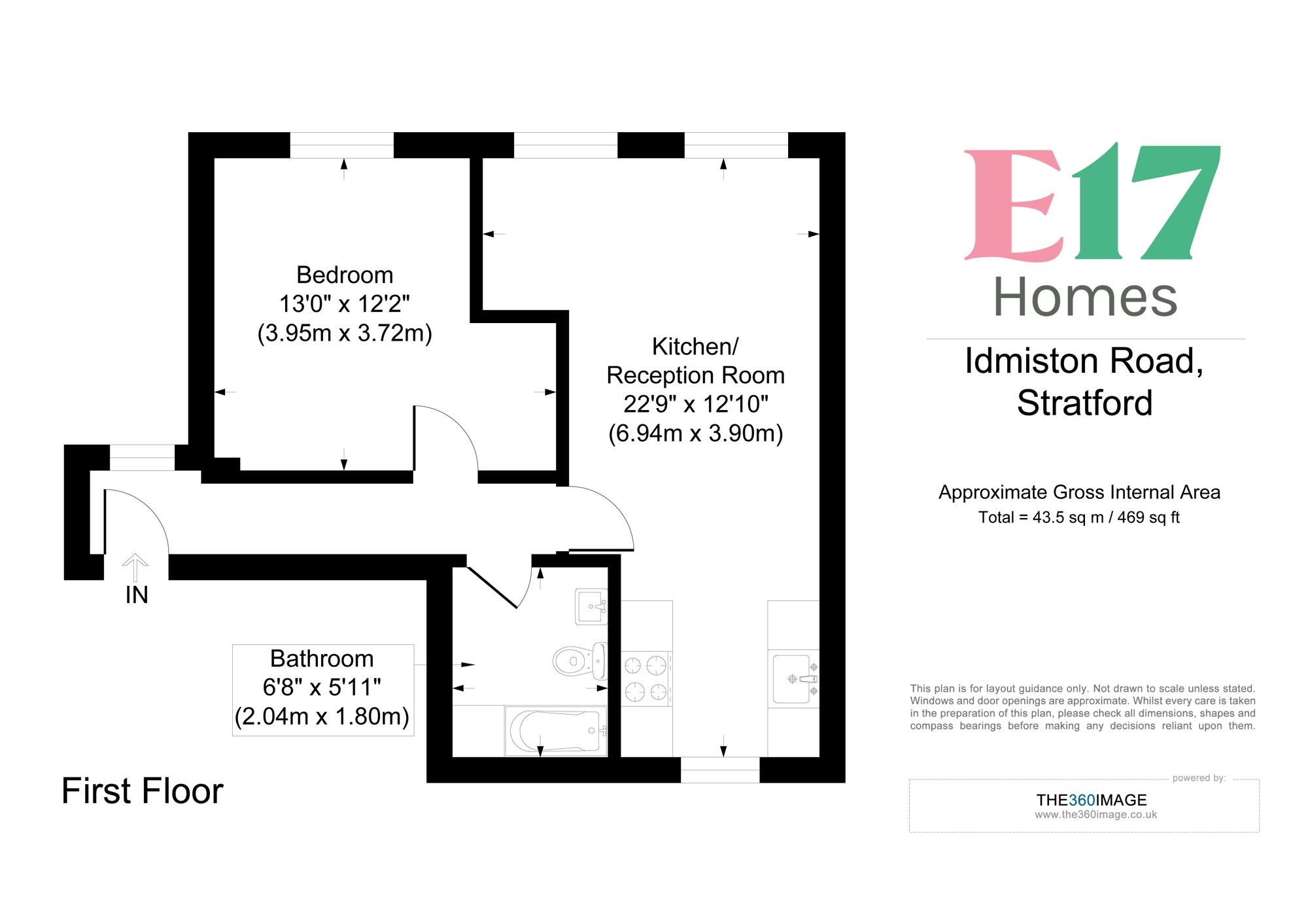 1 bed flat for sale in Idmiston Road, Stratford, E15 - Property floorplan