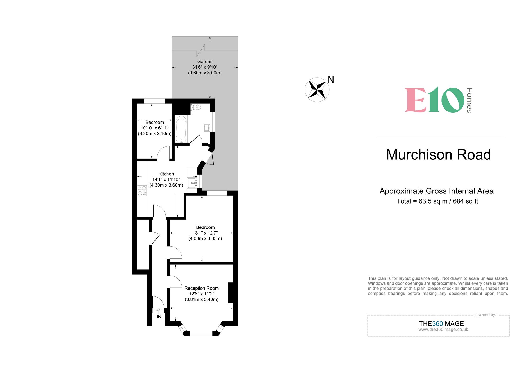 2 bed flat for sale in Murchison Road, London - Property floorplan