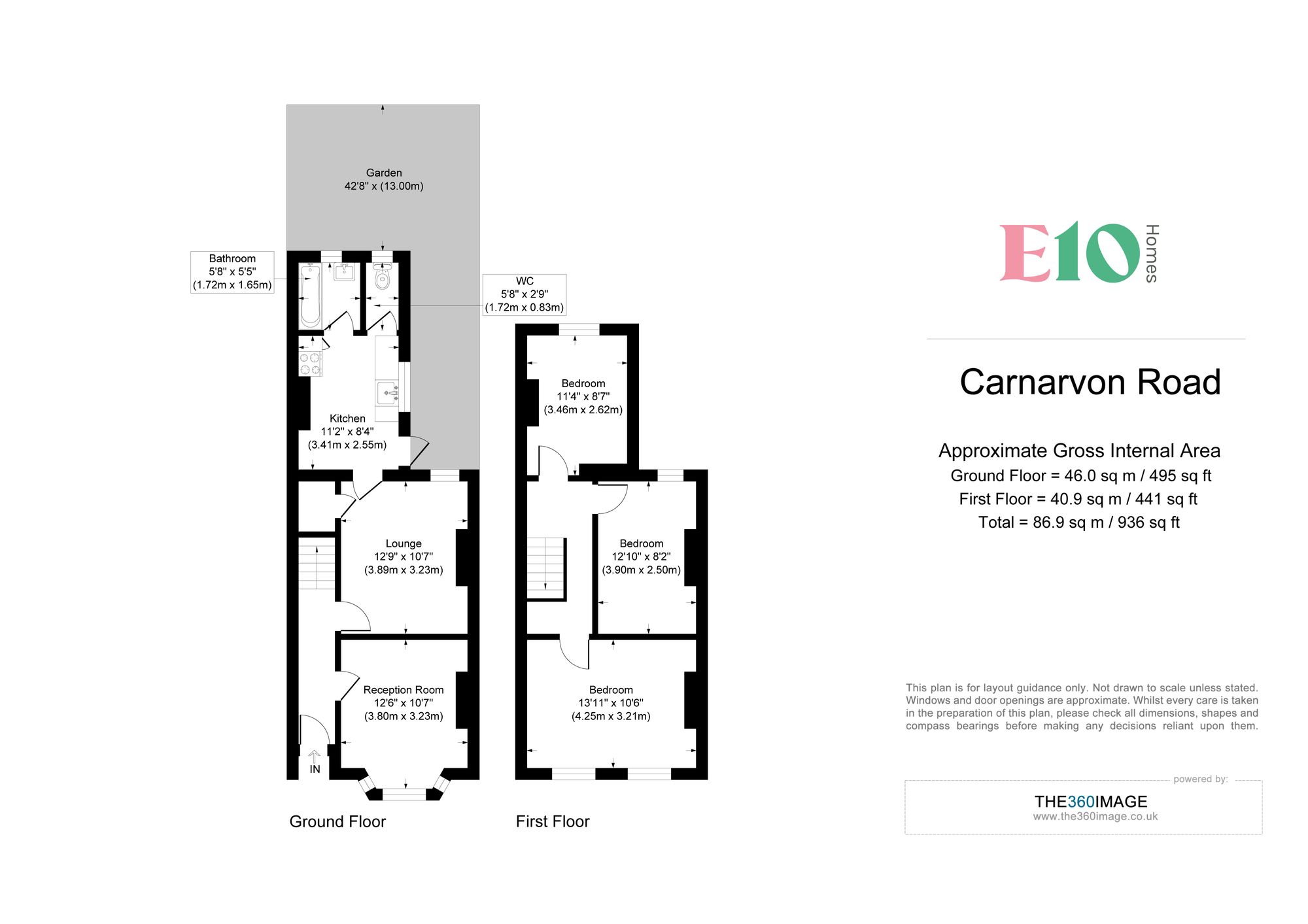 3 bed mid-terraced house for sale in Carnarvon Road, London, E18 - Property floorplan