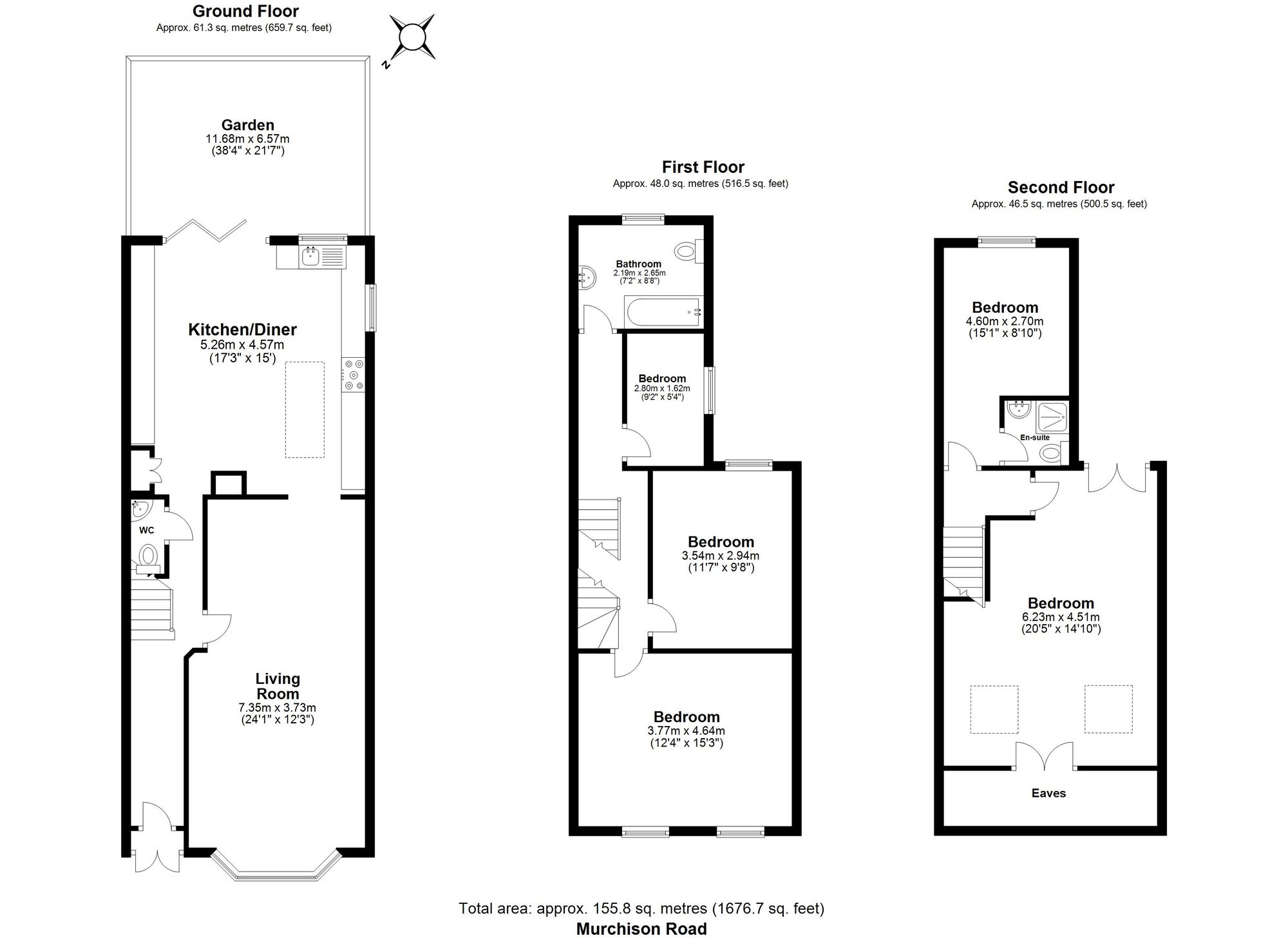 5 bed end of terrace house for sale in Murchison Road, London - Property floorplan